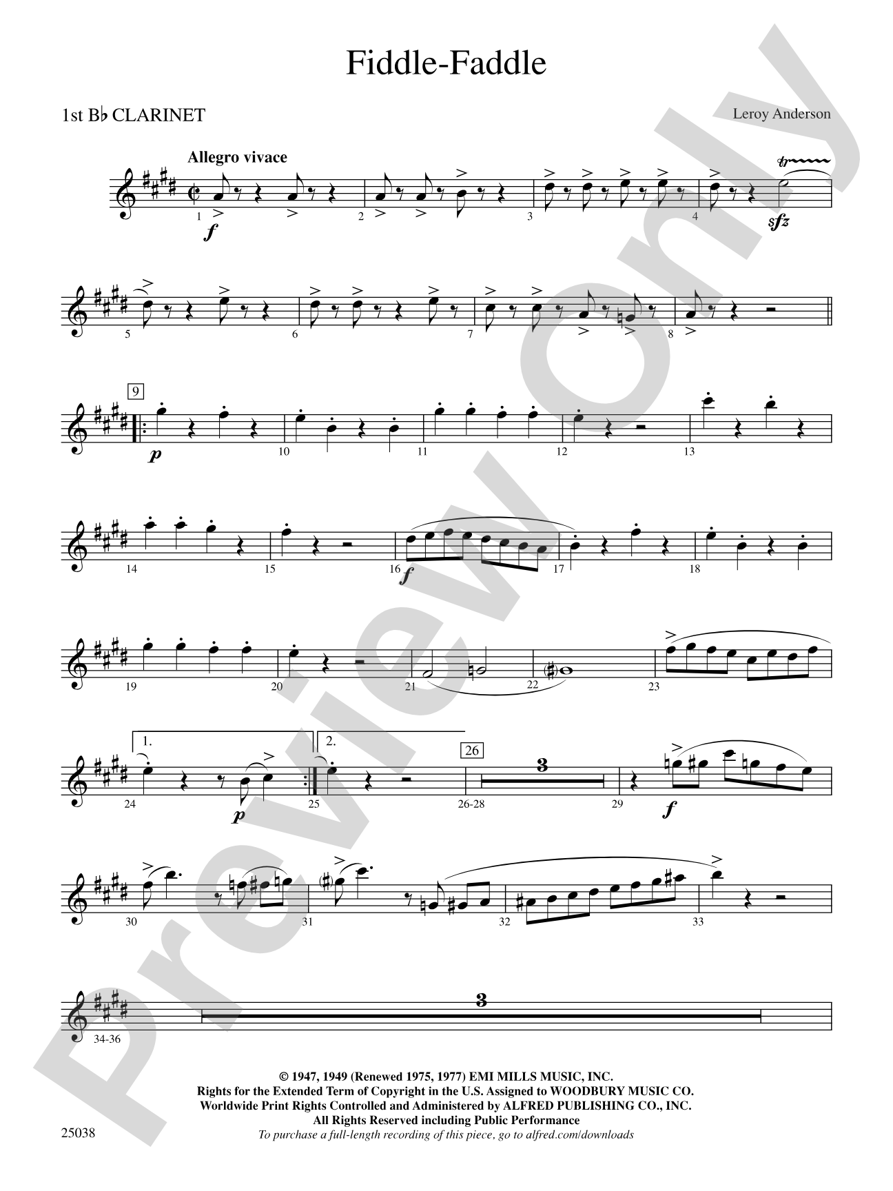 Fiddle-Faddle: 1st B-flat Clarinet