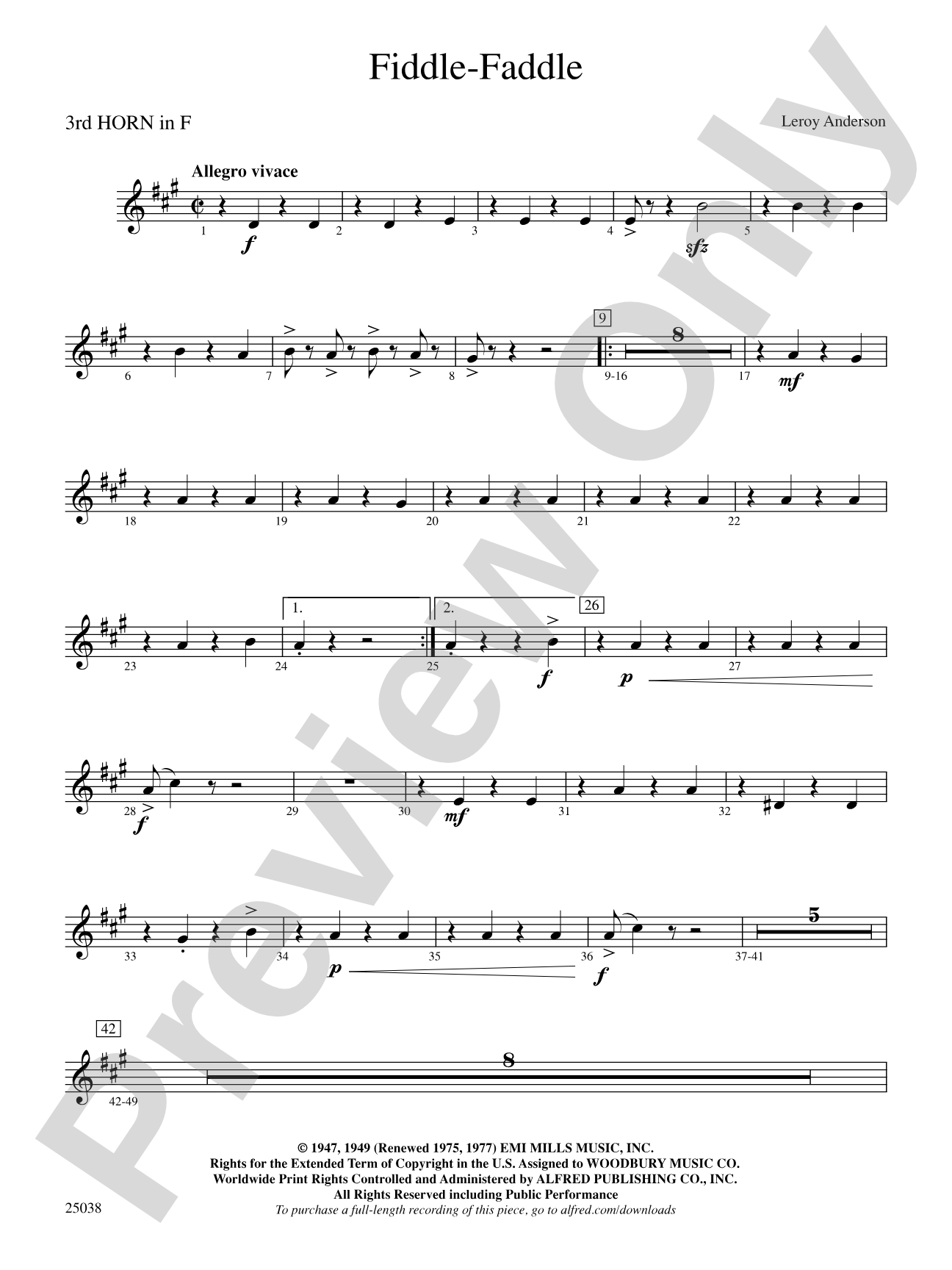 Fiddle-Faddle: 3rd F Horn