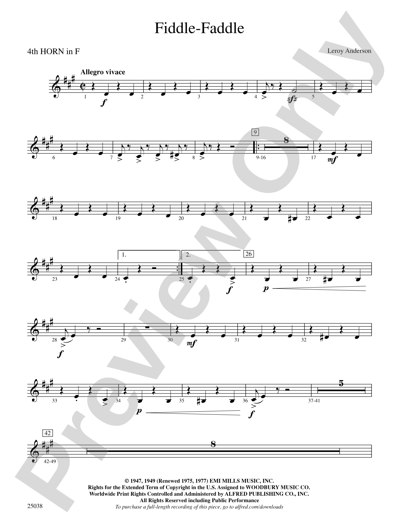 Fiddle-Faddle: 4th F Horn