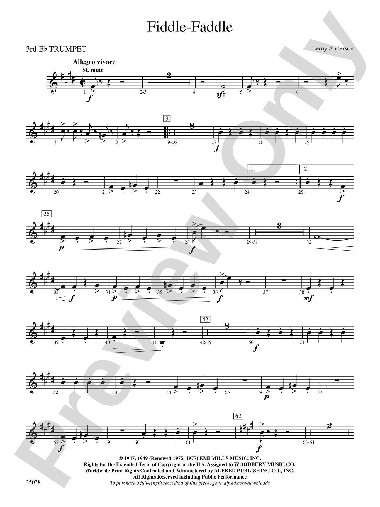Fiddle-Faddle: 3rd B-flat Trumpet