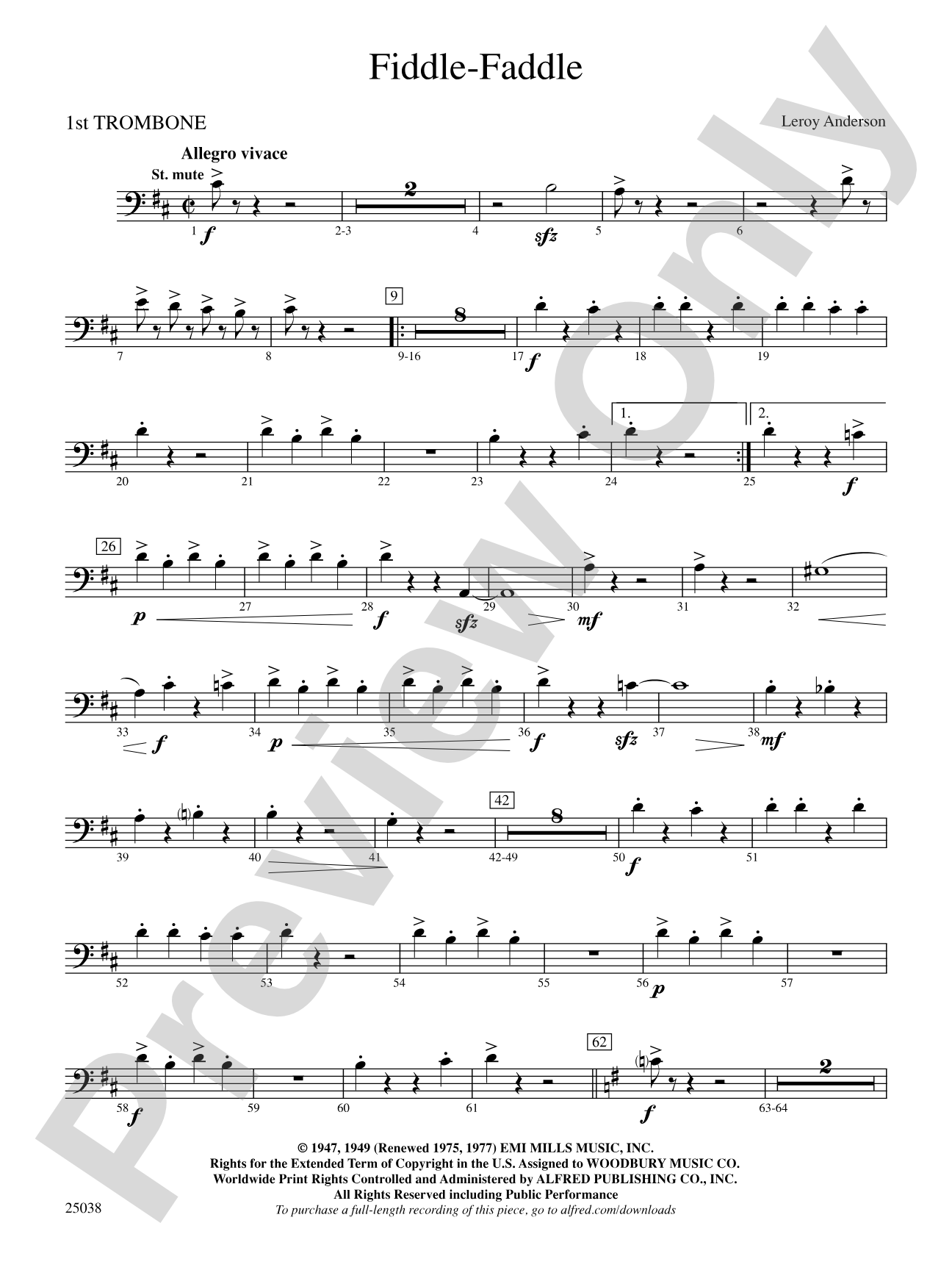 Fiddle-Faddle: 1st Trombone