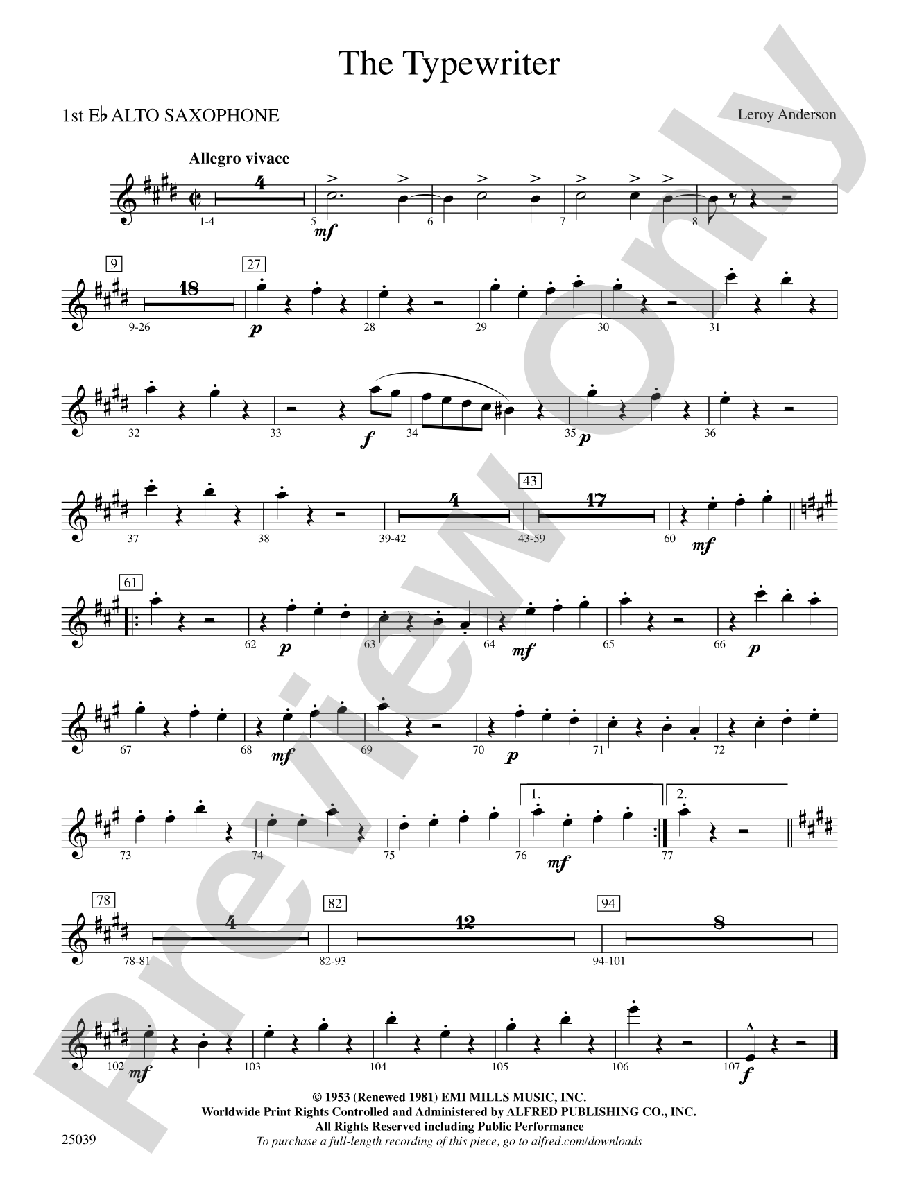 The Typewriter: E-flat Alto Saxophone