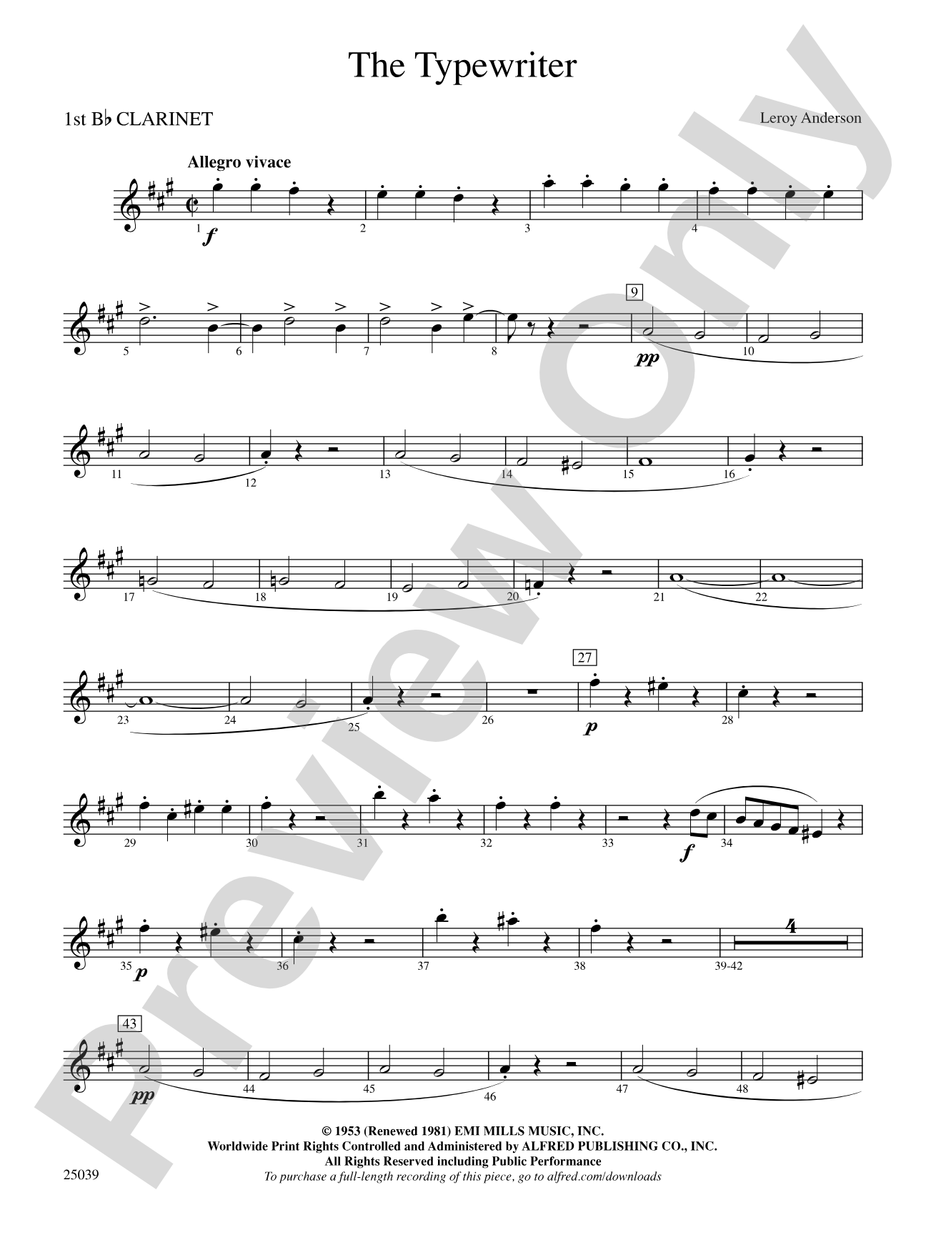 The Typewriter: 1st B-flat Clarinet