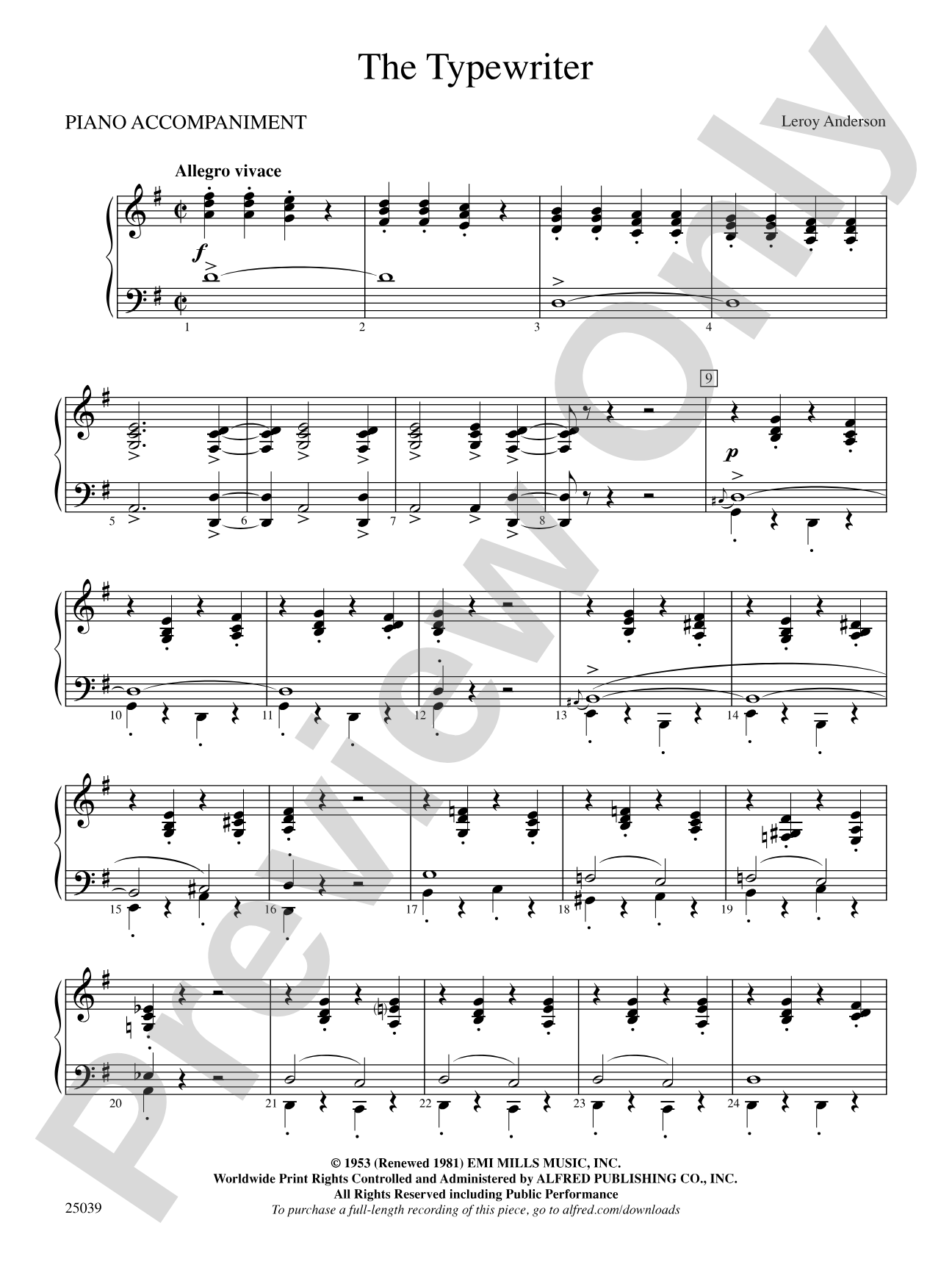 The Typewriter: Piano Accompaniment