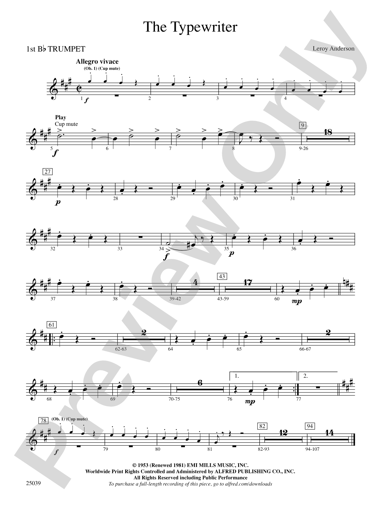The Typewriter: 1st B-flat Trumpet