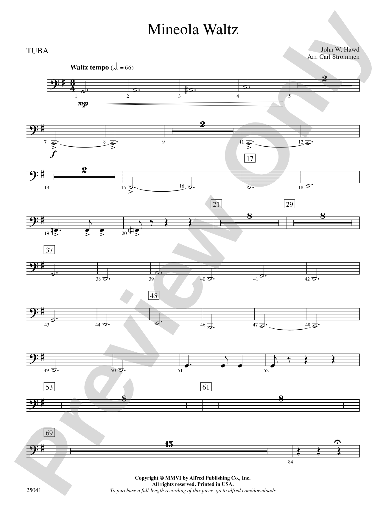Mineola Waltz: Tuba