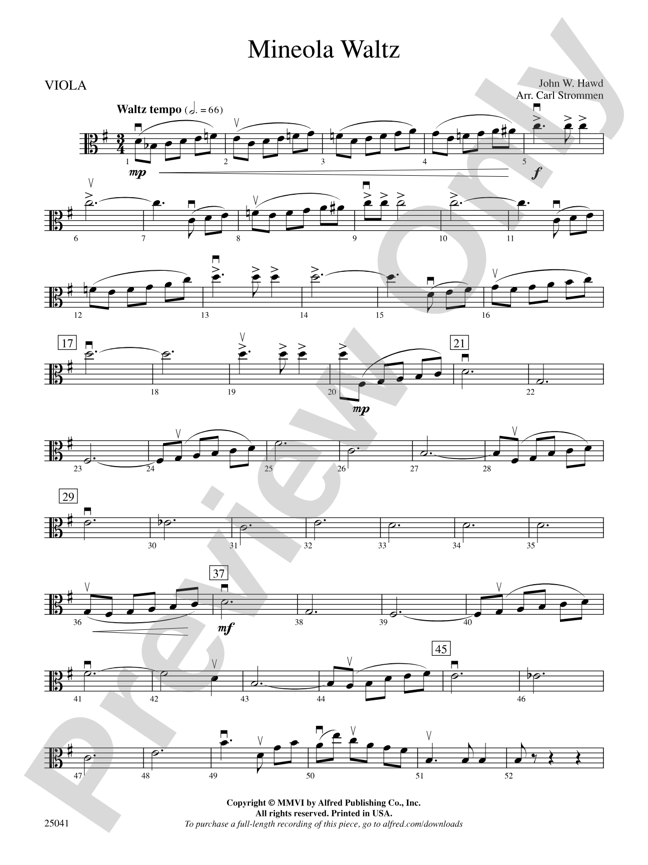 Mineola Waltz: Viola