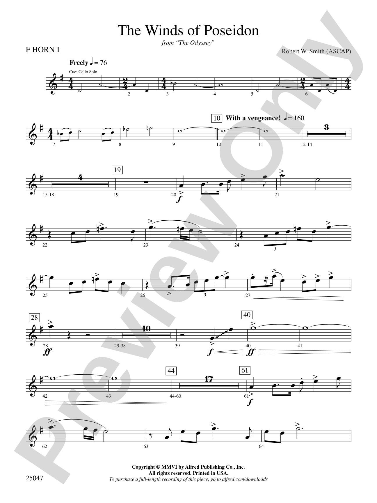 The Winds of Poseidon: 1st F Horn