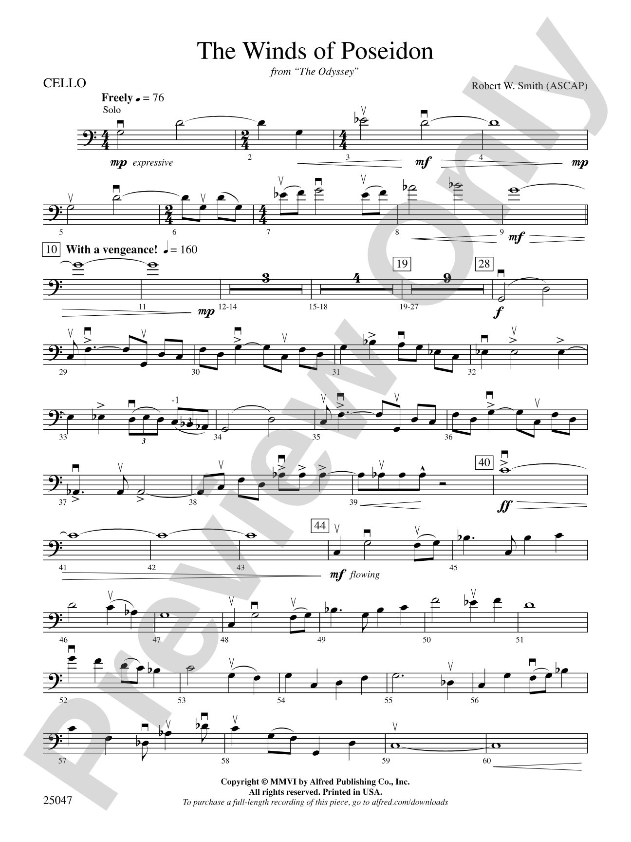 The Winds of Poseidon: Cello