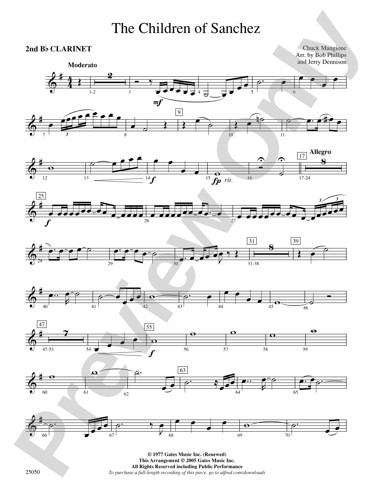 The Children of Sanchez: 2nd B-flat Clarinet