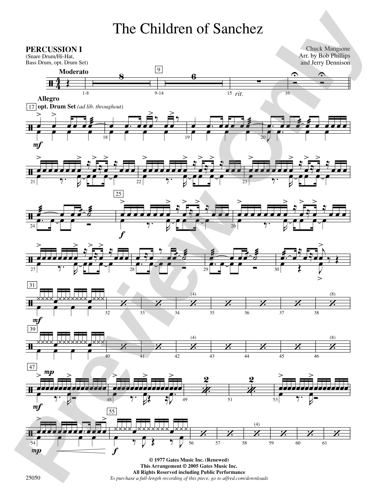 The Children of Sanchez: 1st Percussion