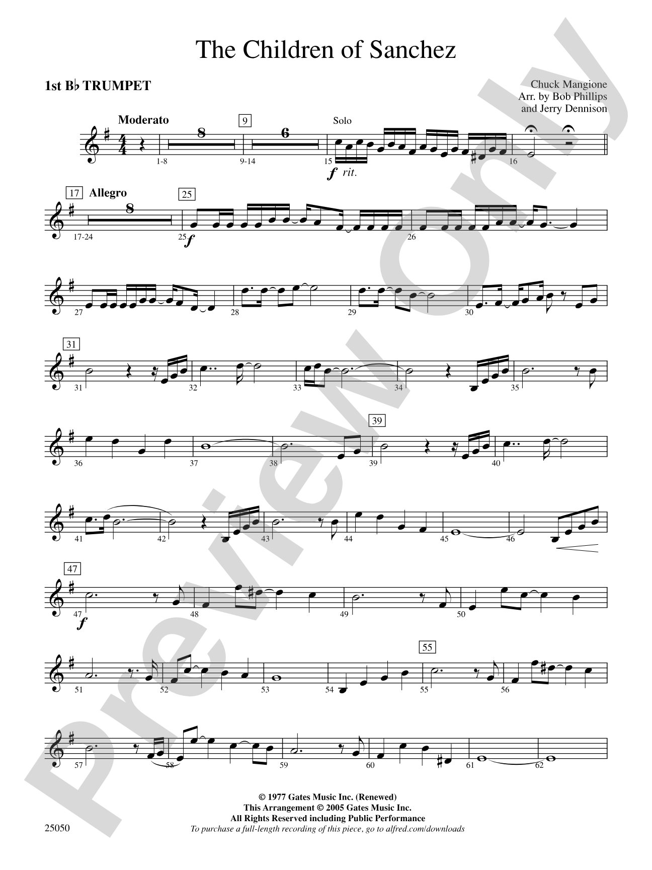 The Children of Sanchez: 1st B-flat Trumpet