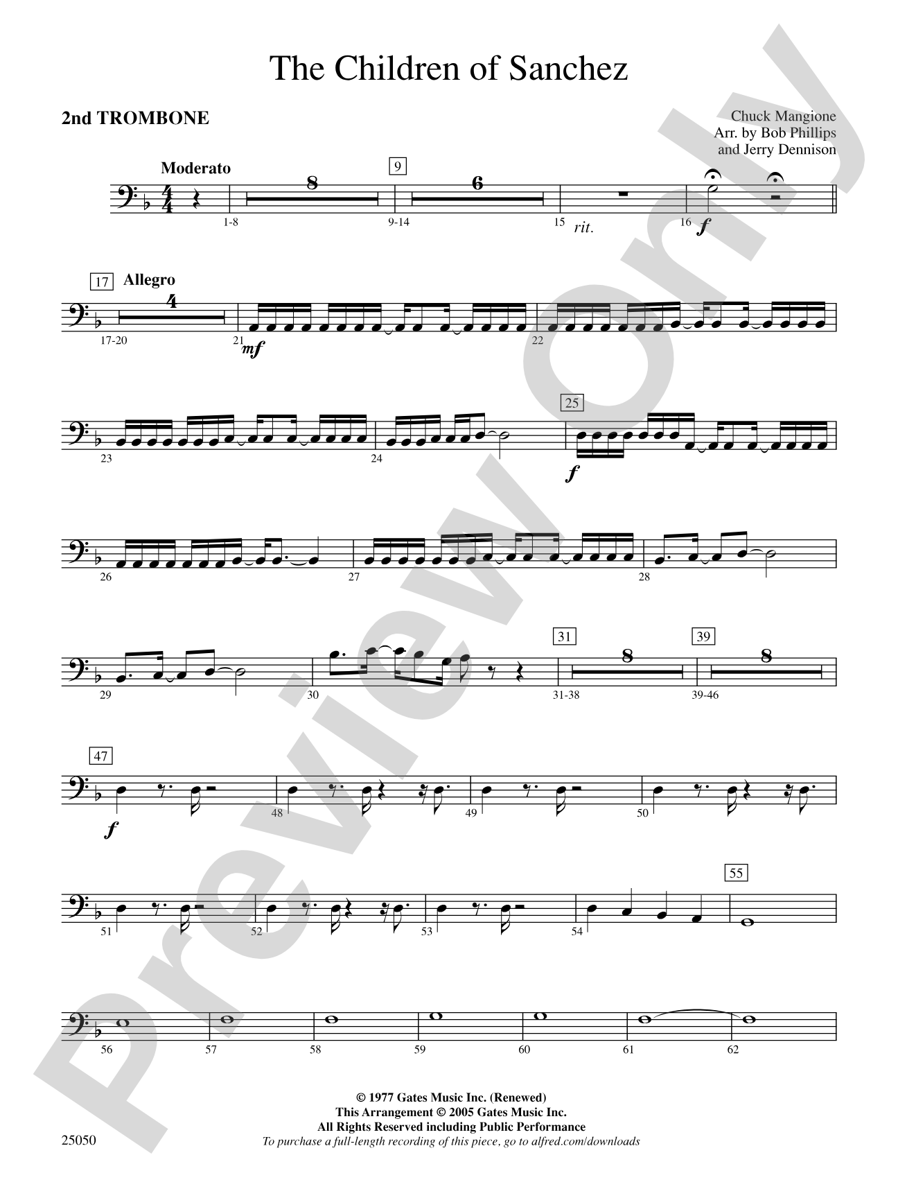 The Children of Sanchez: 2nd Trombone