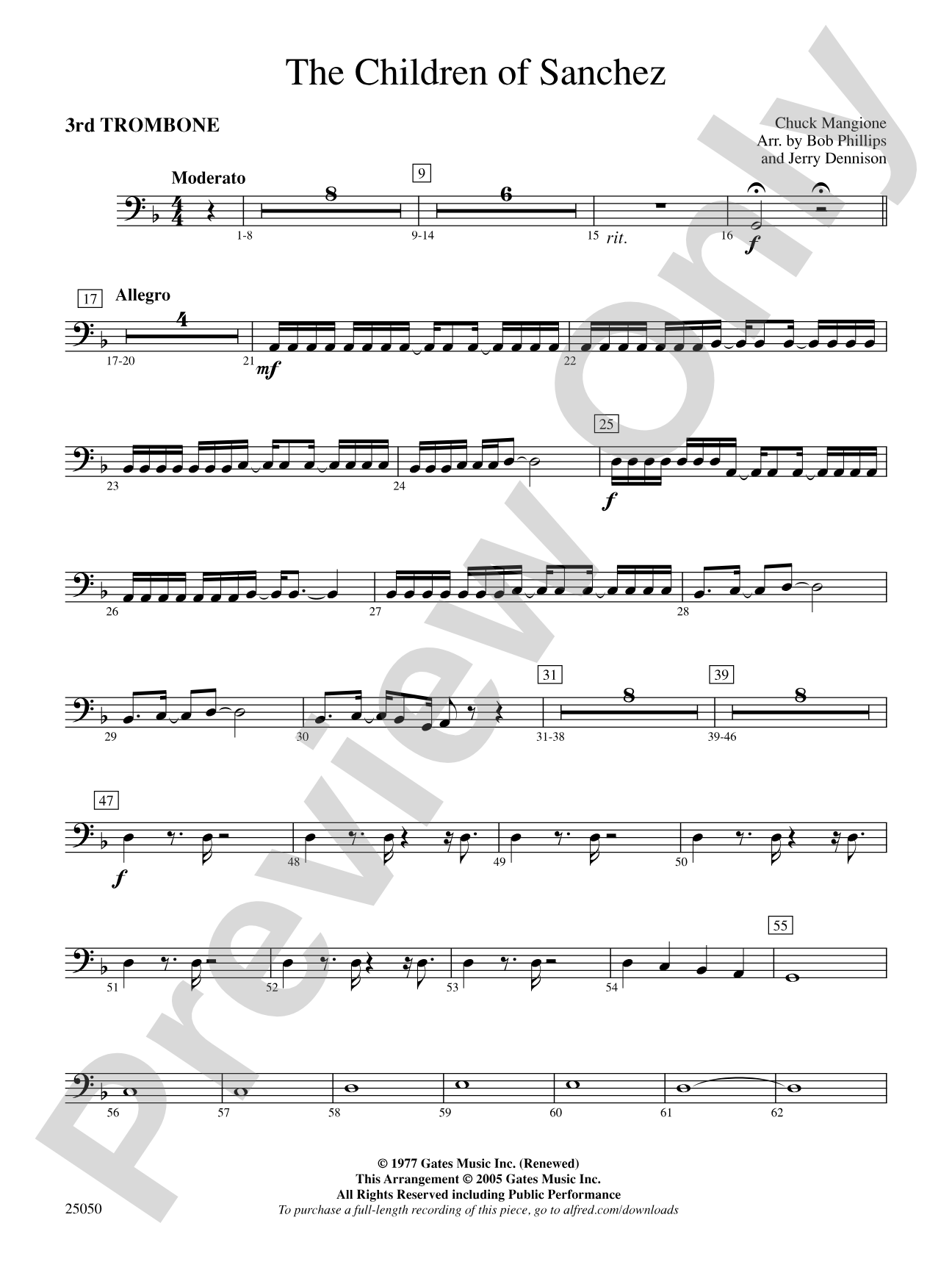 The Children of Sanchez: 3rd Trombone