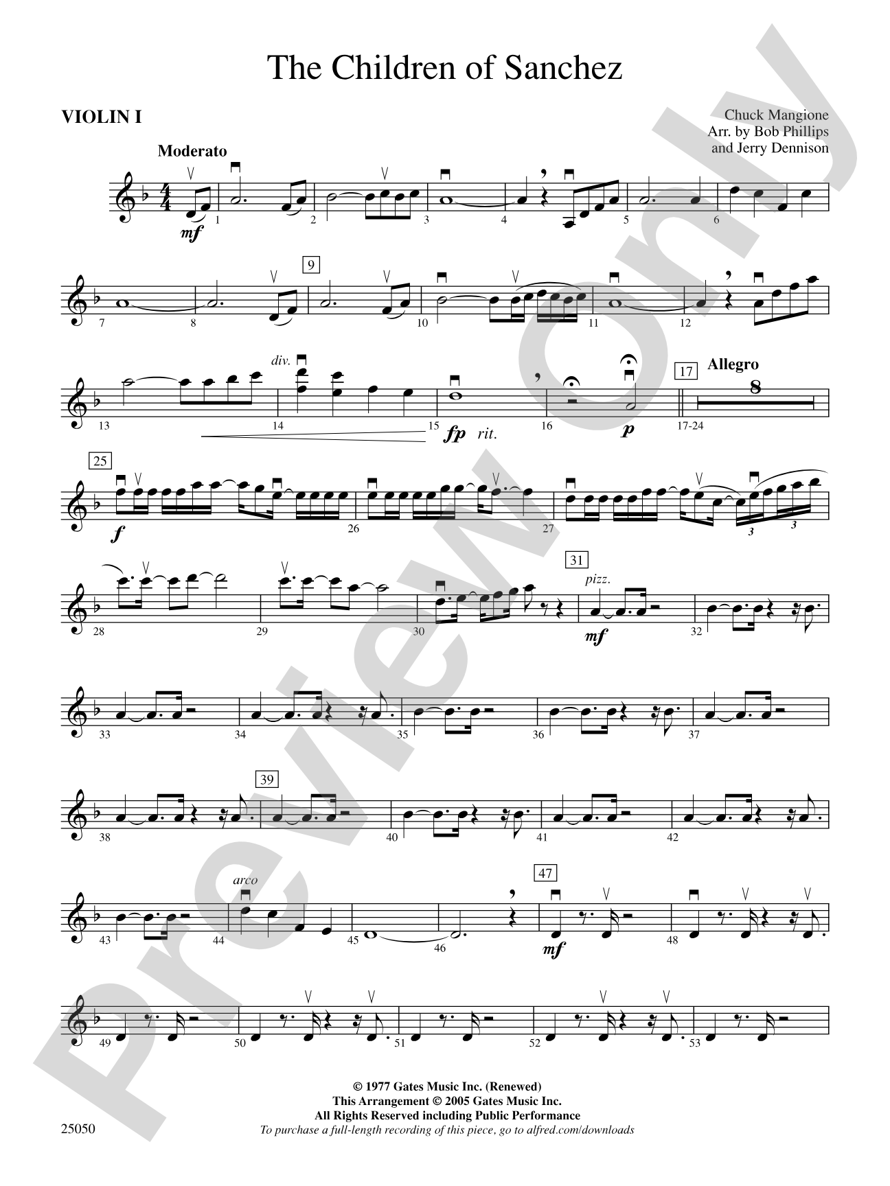 The Children of Sanchez: 1st Violin