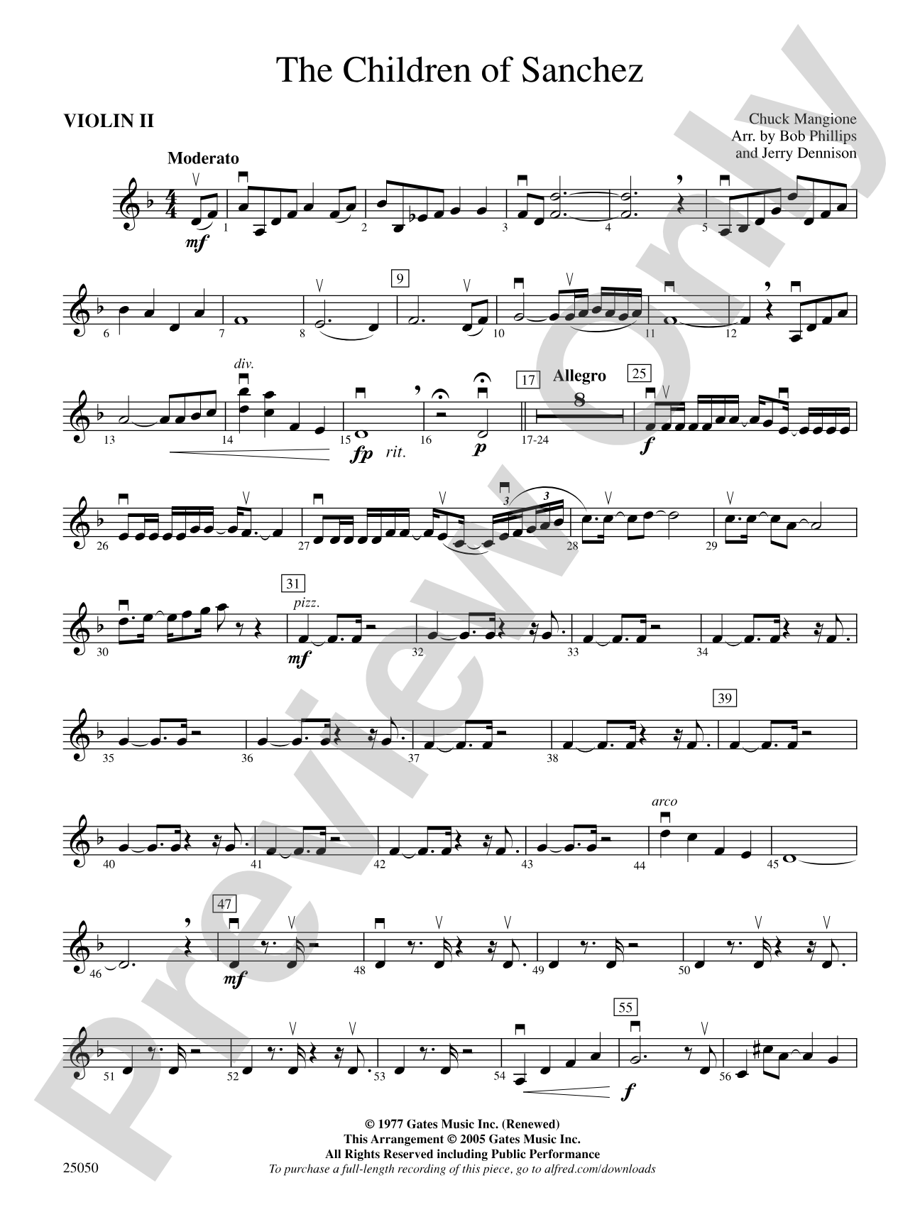 The Children of Sanchez: 2nd Violin