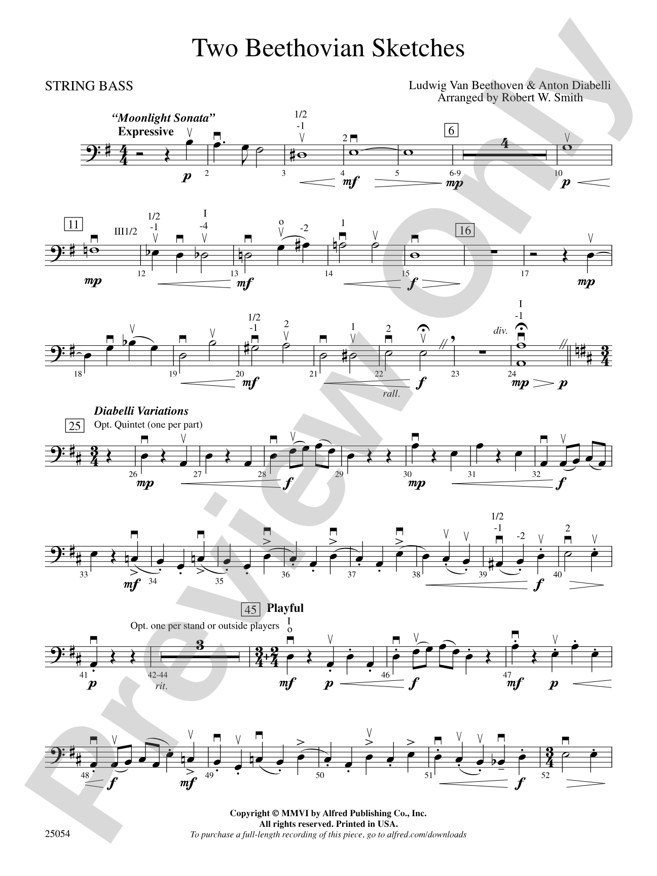 Two Beethovian Sketches: String Bass