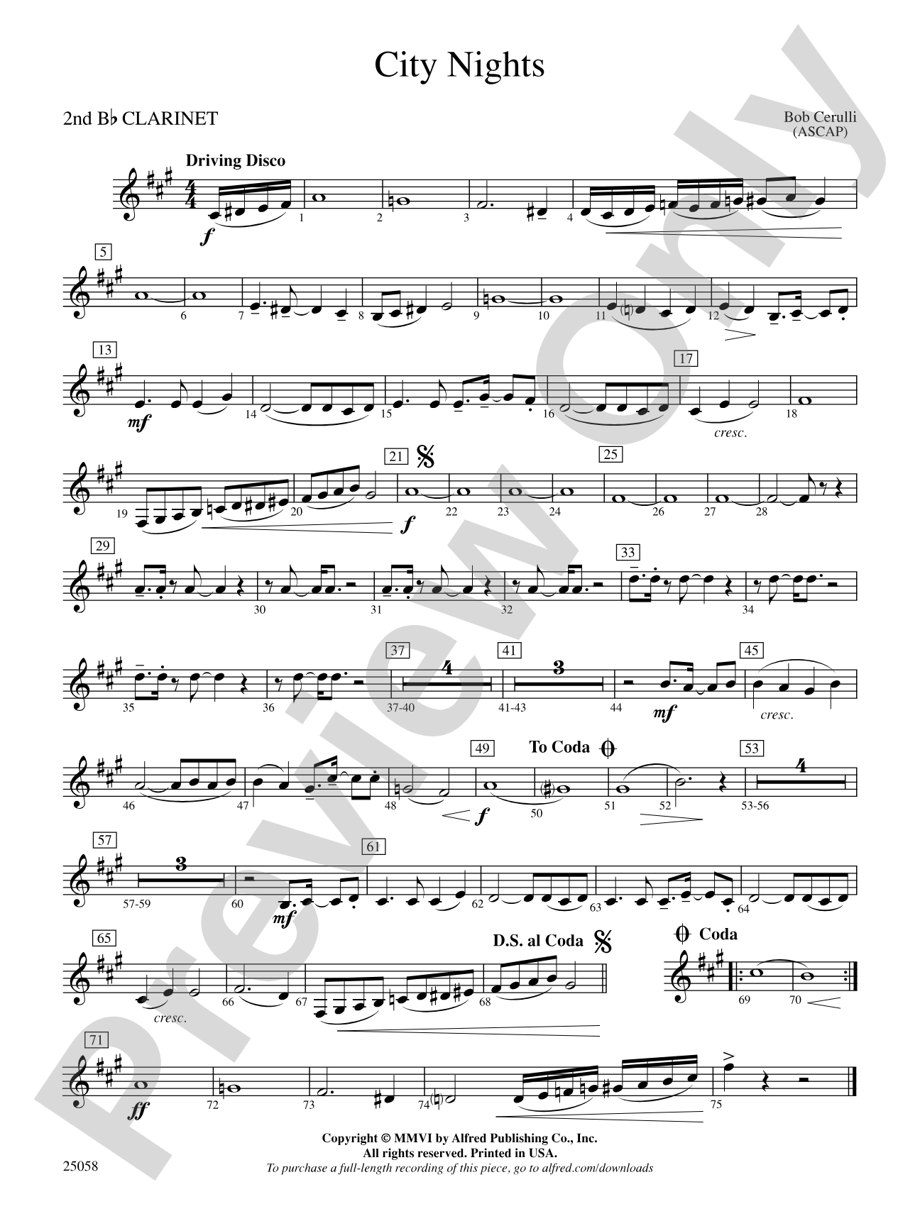City Nights: 2nd B-flat Clarinet
