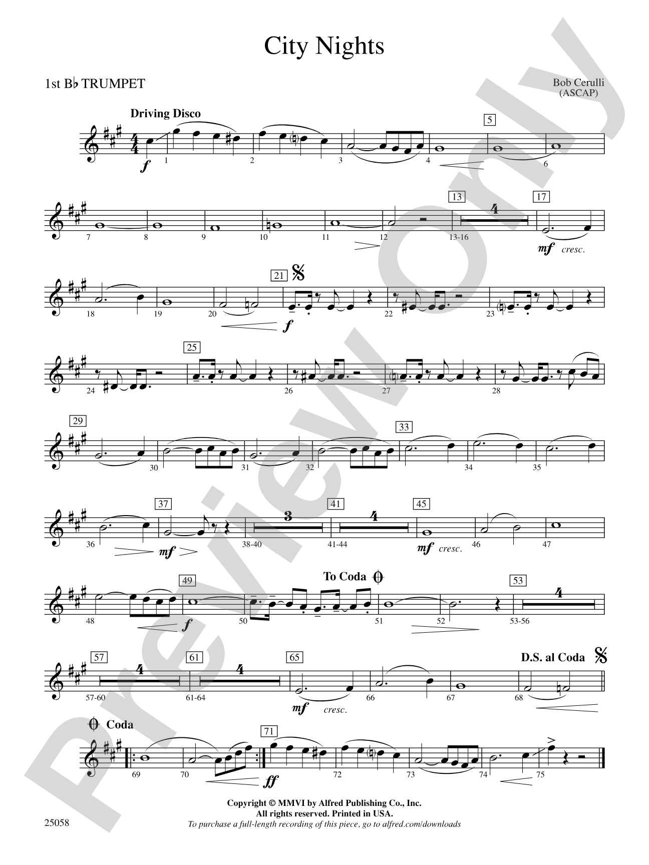 City Nights: 1st B-flat Trumpet