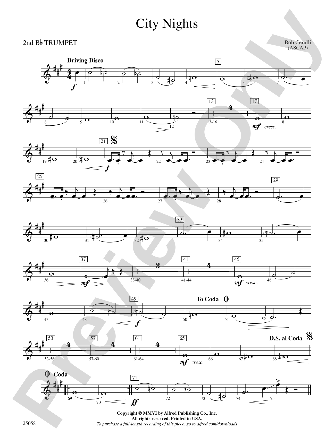 City Nights: 2nd B-flat Trumpet