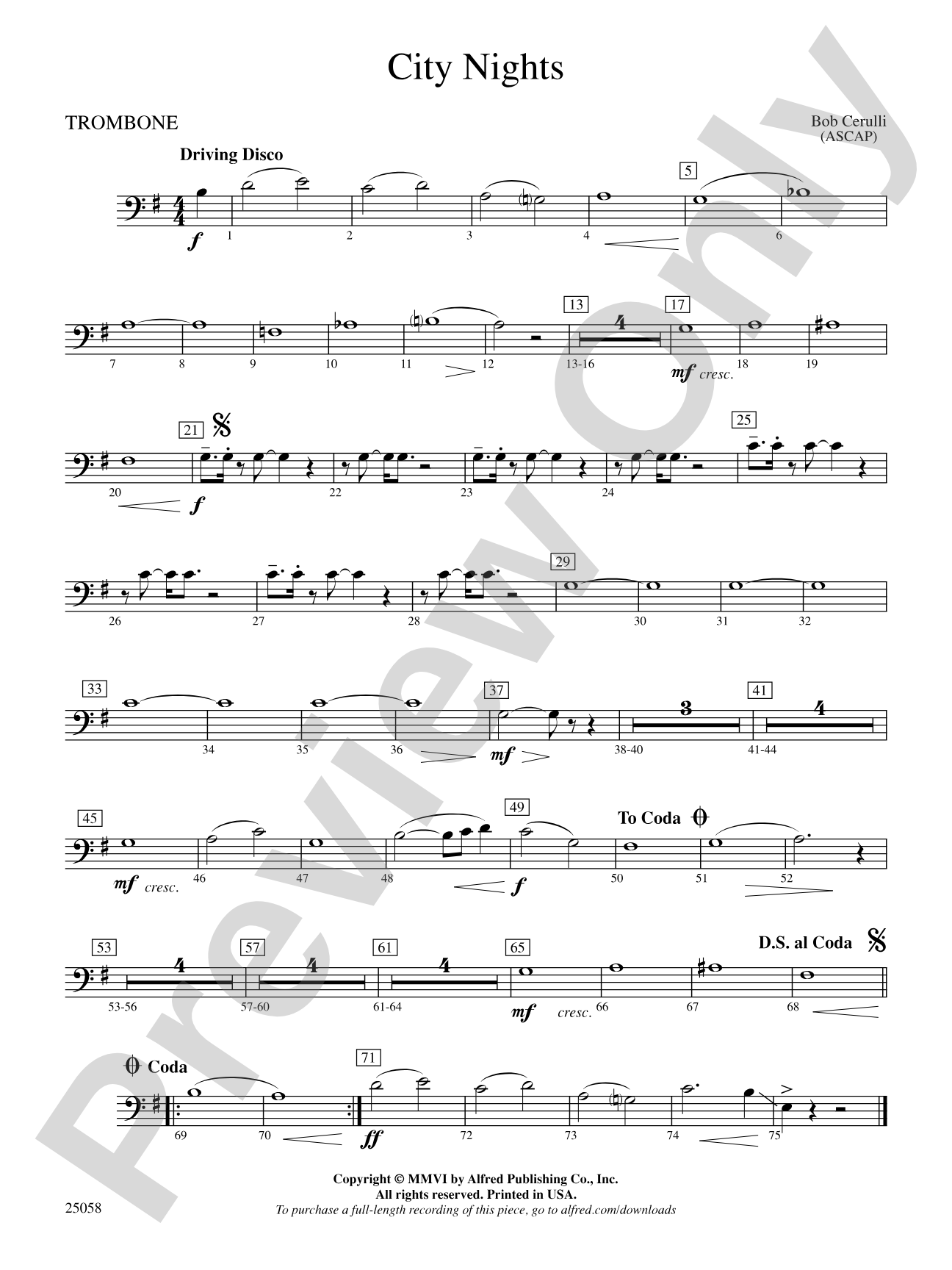 City Nights: 1st Trombone
