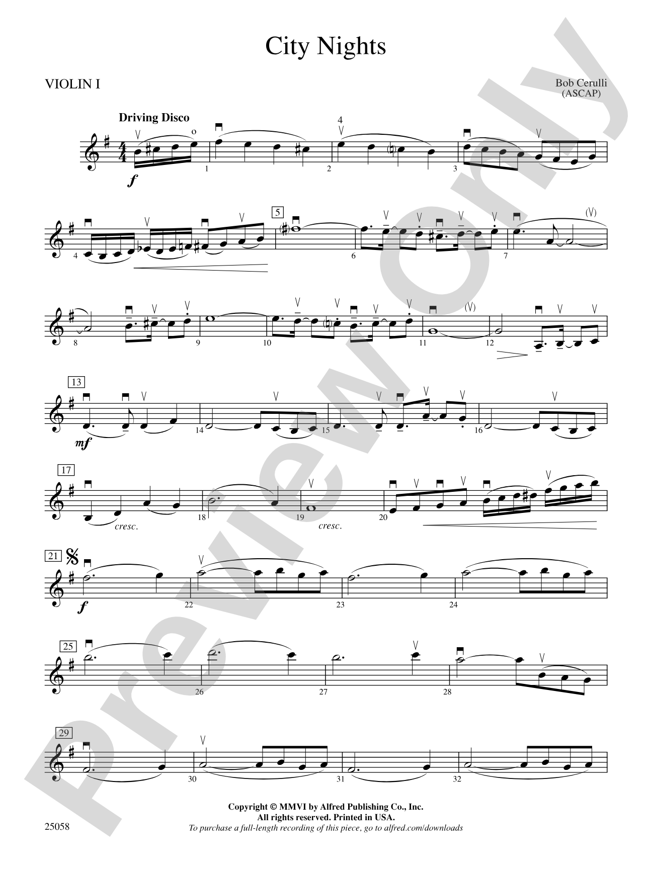City Nights: 1st Violin