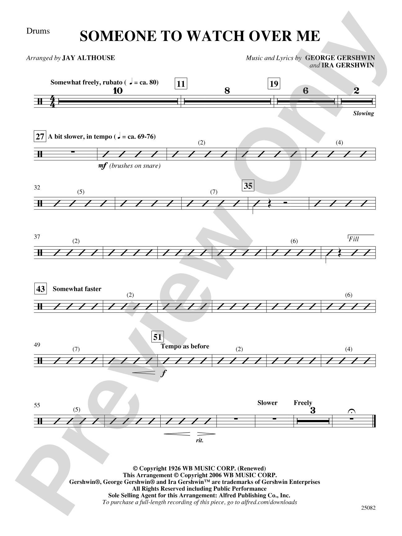 Someone to Watch Over Me: Drums: Choral SoundPax