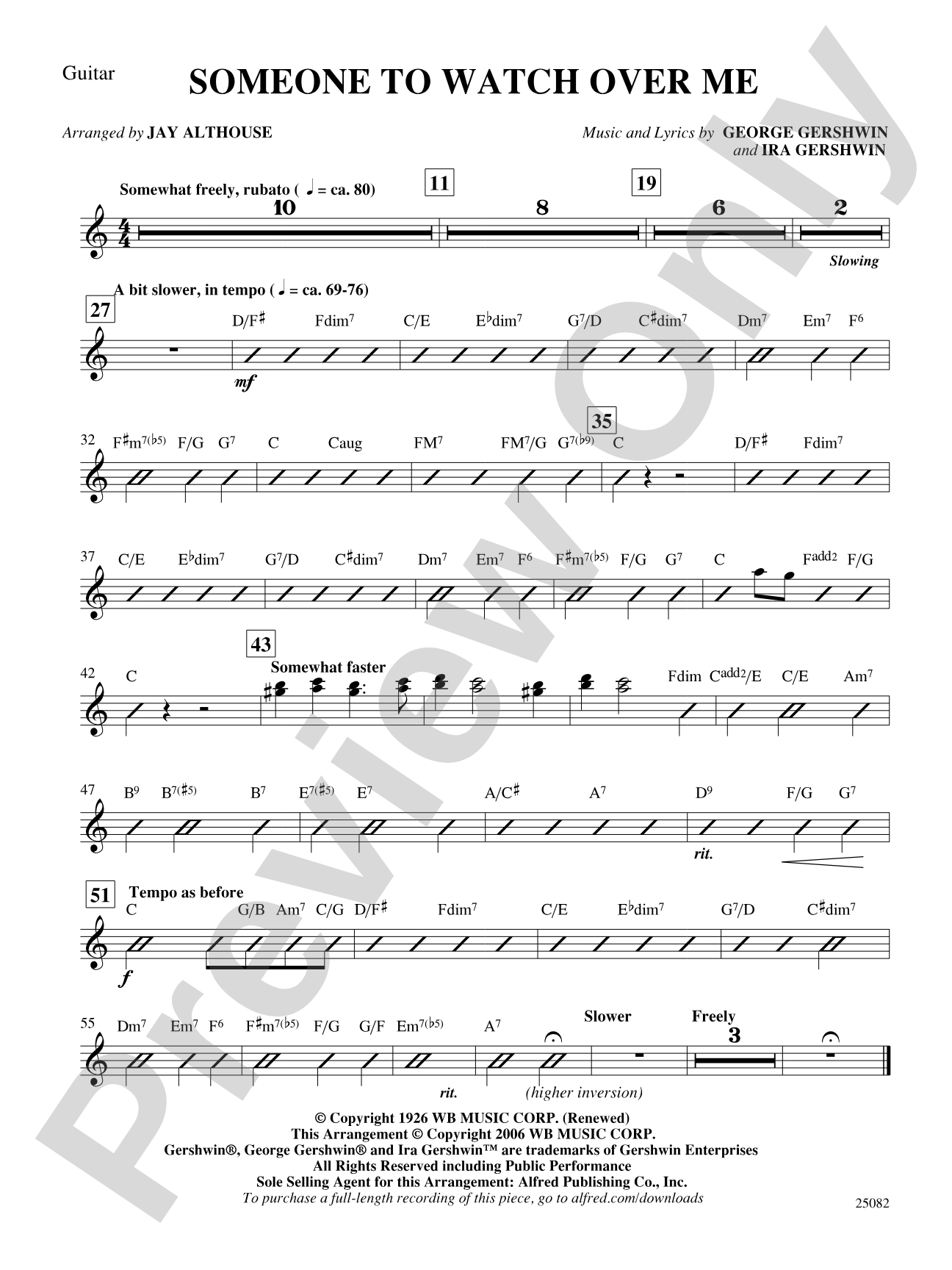 Someone to Watch Over Me: Guitar: Choral SoundPax