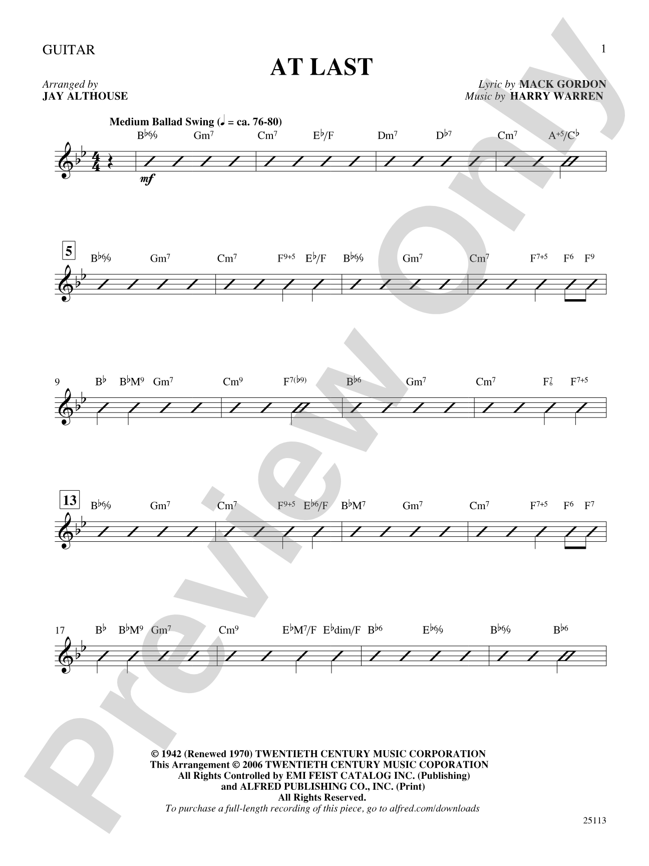 At Last: Guitar: Choral SoundPax