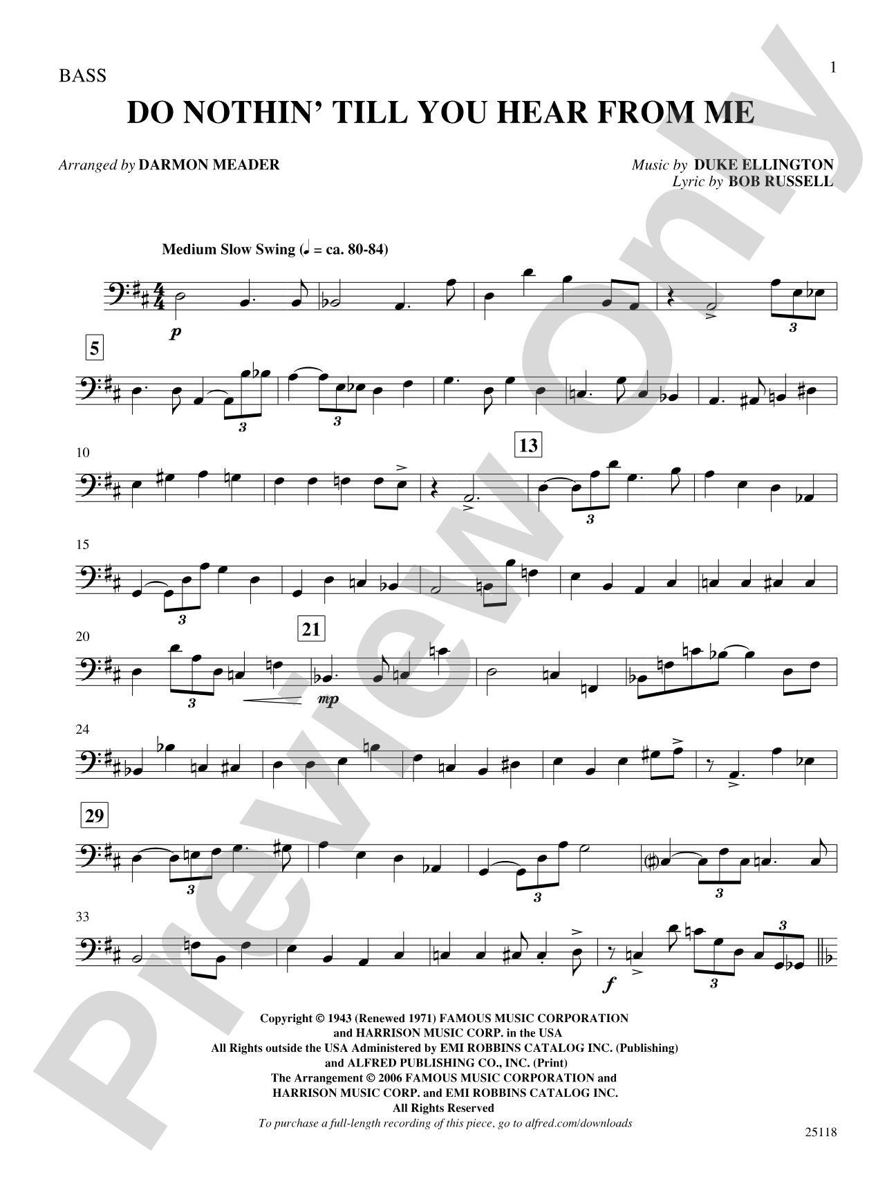 Do Nothin' Till You Hear from Me: String Bass: Choral SoundPax