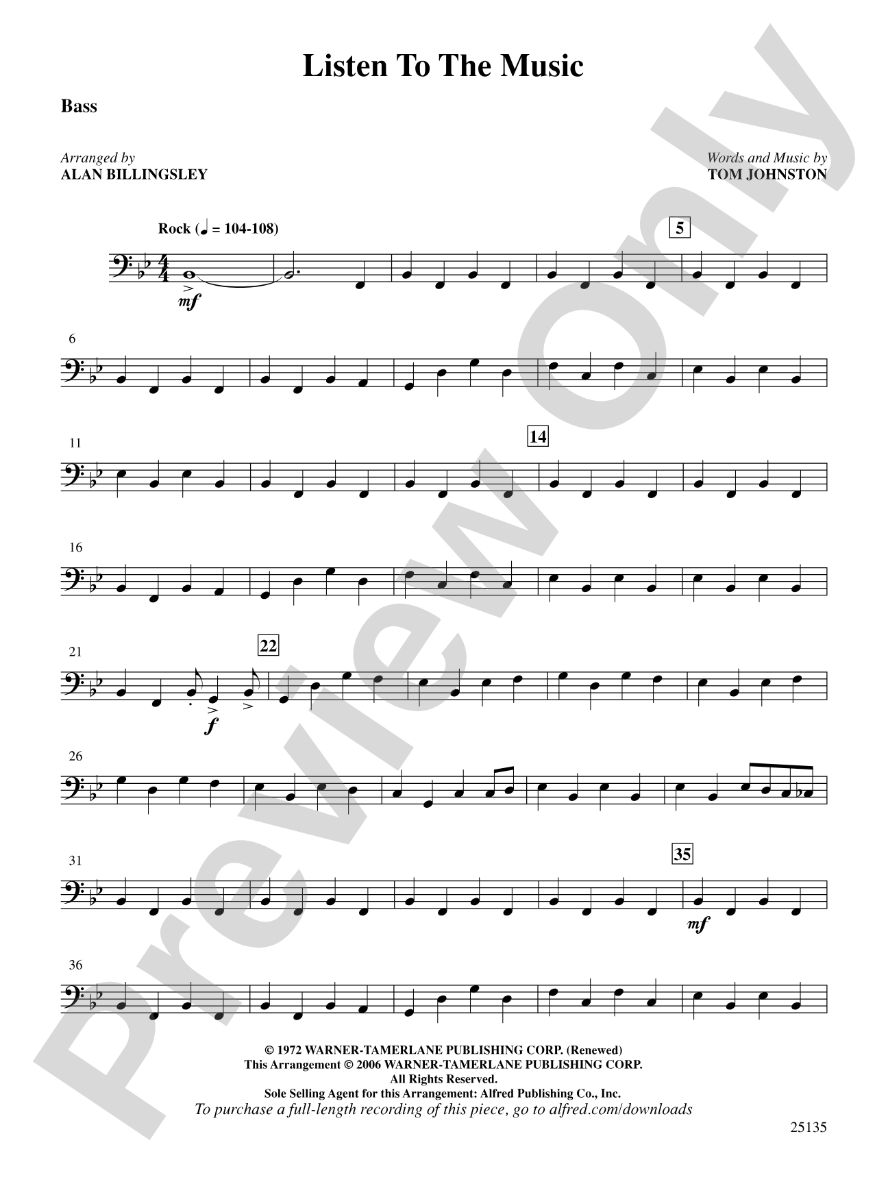 Listen to the Music: String Bass: Choral SoundPax