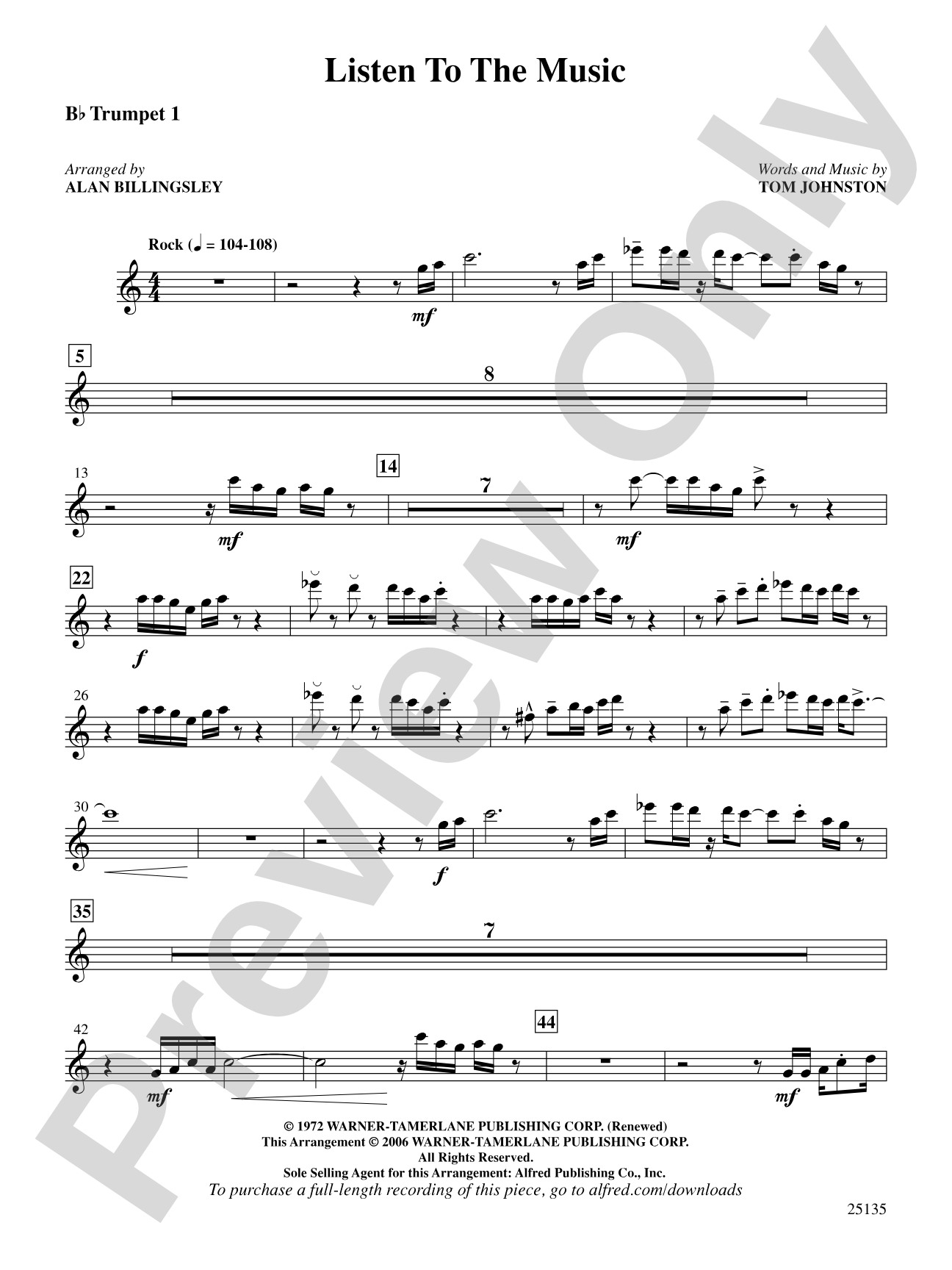 Listen to the Music: 1st B-flat Trumpet: Choral SoundPax