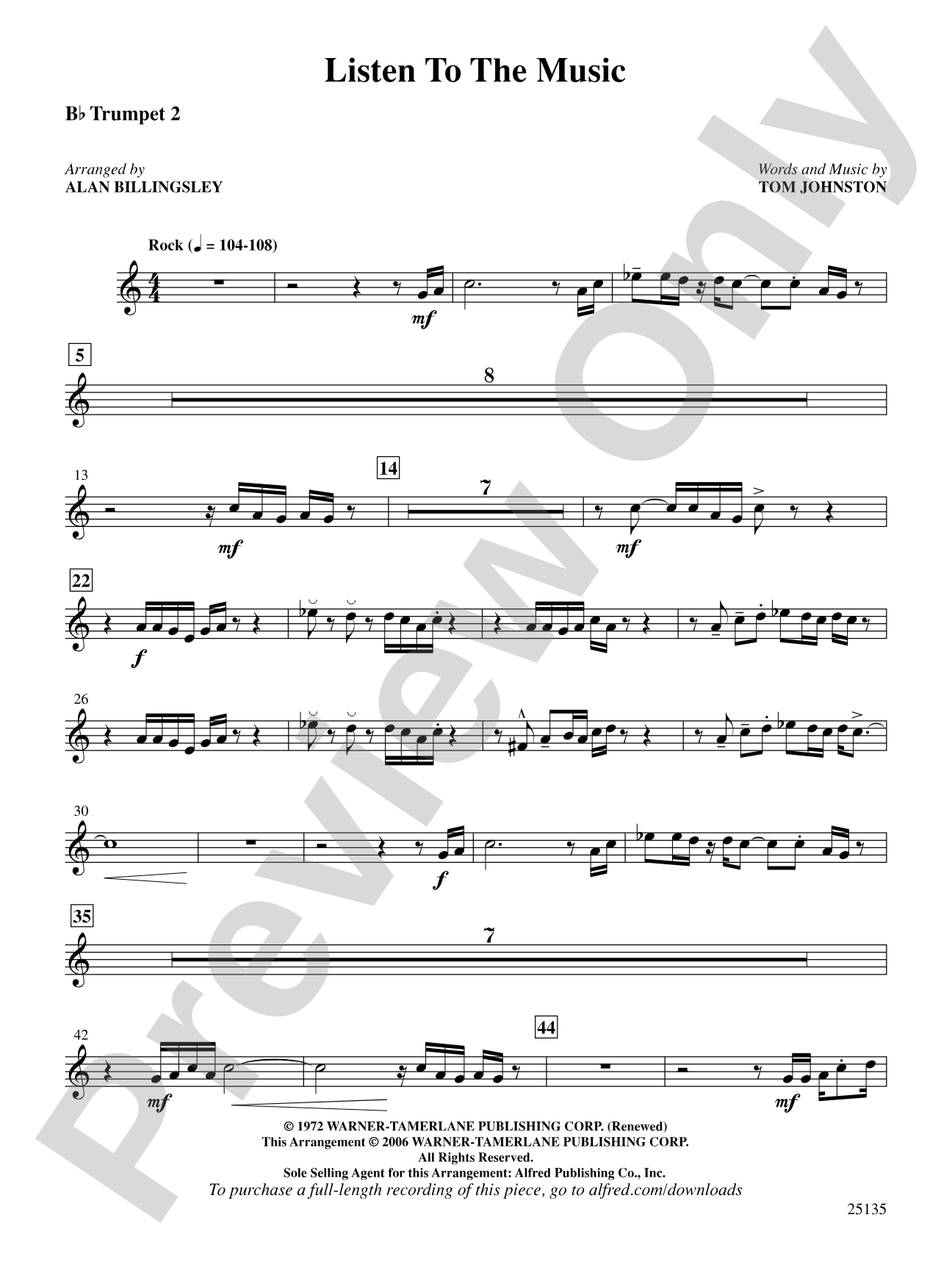Listen to the Music: 2nd B-flat Trumpet: Choral SoundPax