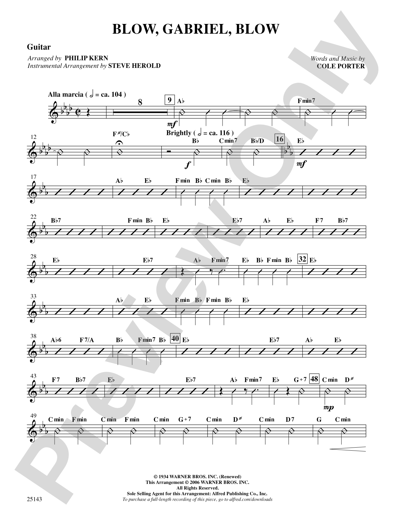 Blow, Gabriel, Blow (from Anything Goes): Guitar: Choral SoundPax
