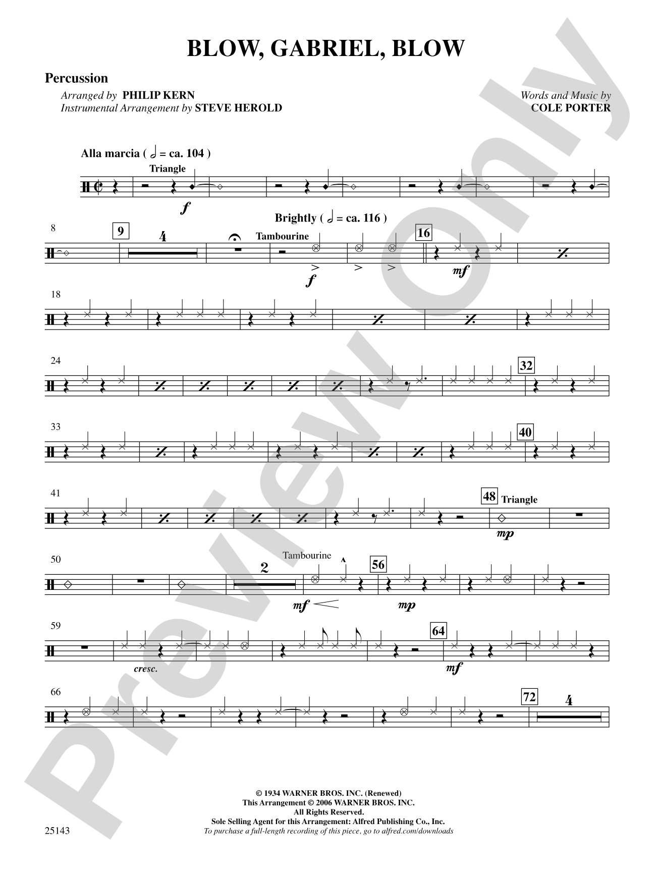 Blow, Gabriel, Blow (from Anything Goes): 1st Percussion: Choral SoundPax