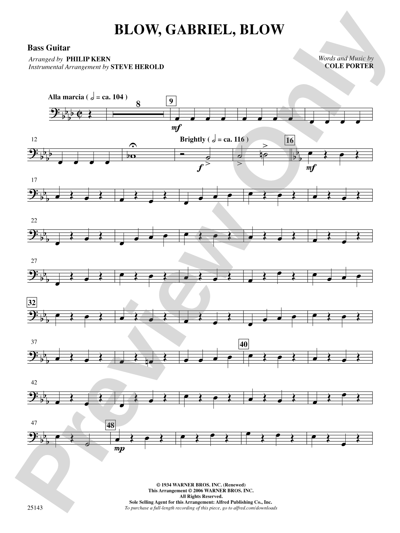 Blow, Gabriel, Blow (from Anything Goes): String Bass: Choral SoundPax