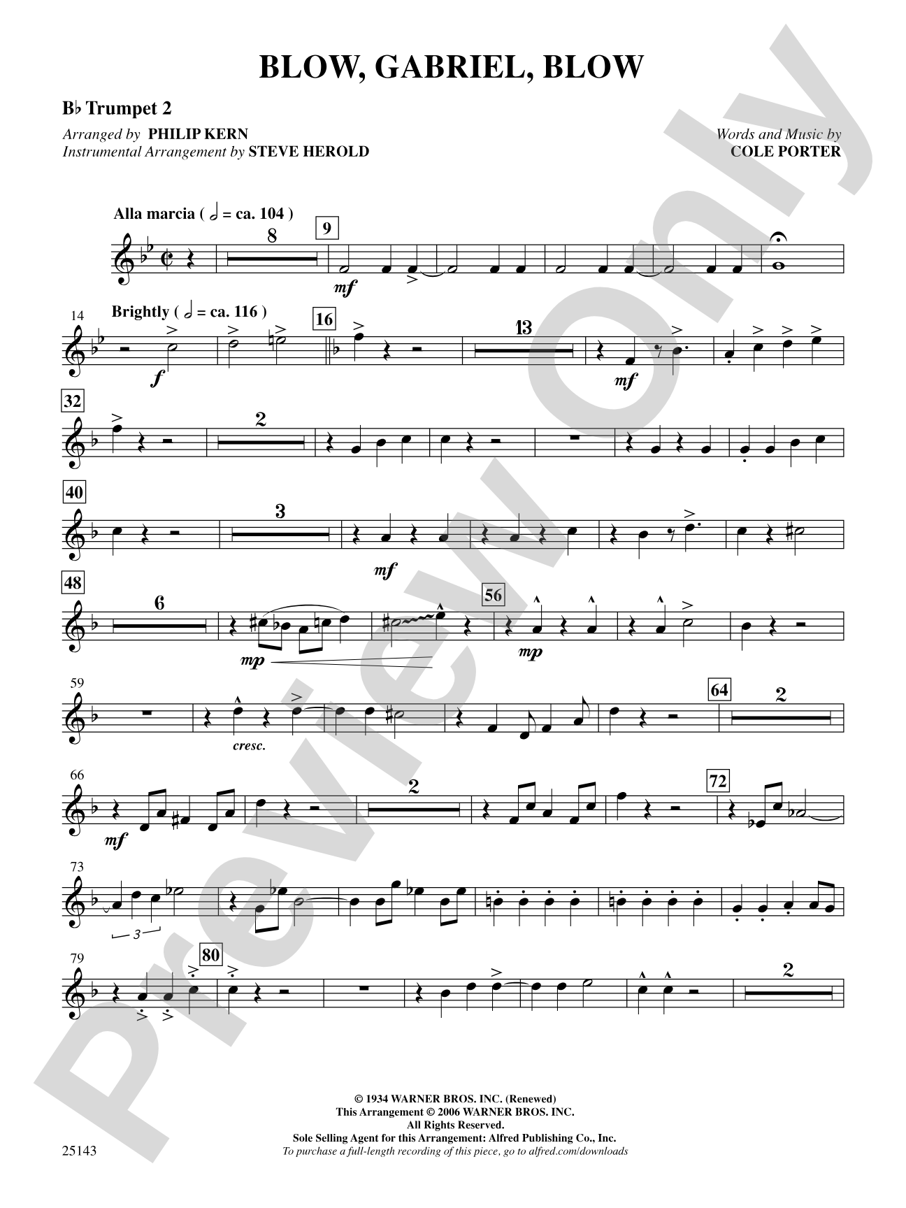 Blow, Gabriel, Blow (from Anything Goes): 2nd B-flat Trumpet: Choral SoundPax