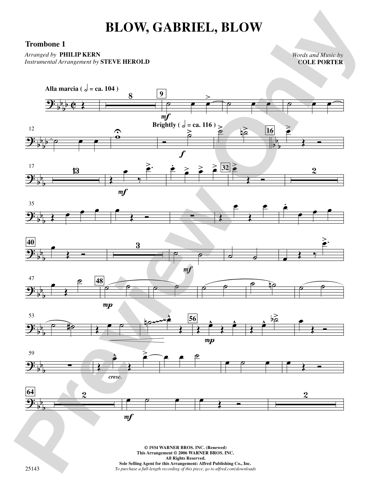 Blow, Gabriel, Blow (from Anything Goes): 1st Trombone: Choral SoundPax