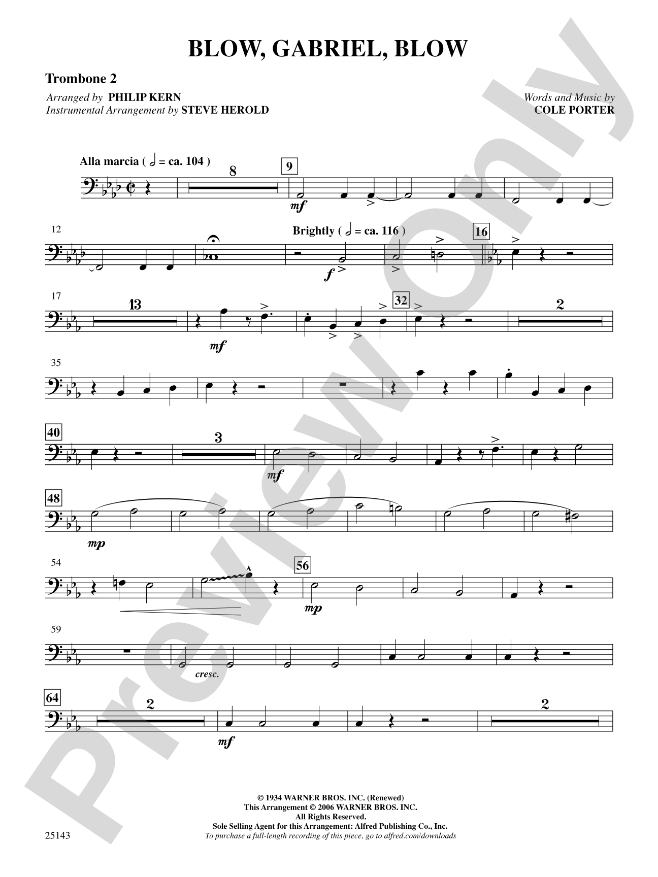 Blow, Gabriel, Blow (from Anything Goes): 2nd Trombone: Choral SoundPax