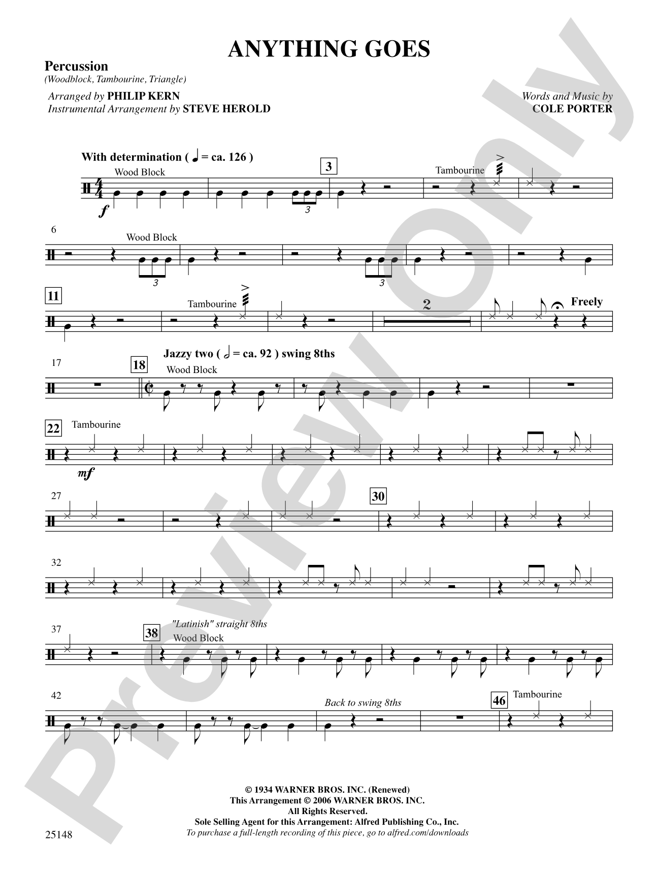 Anything Goes (from the musical Anything Goes): 1st Percussion: Choral SoundPax
