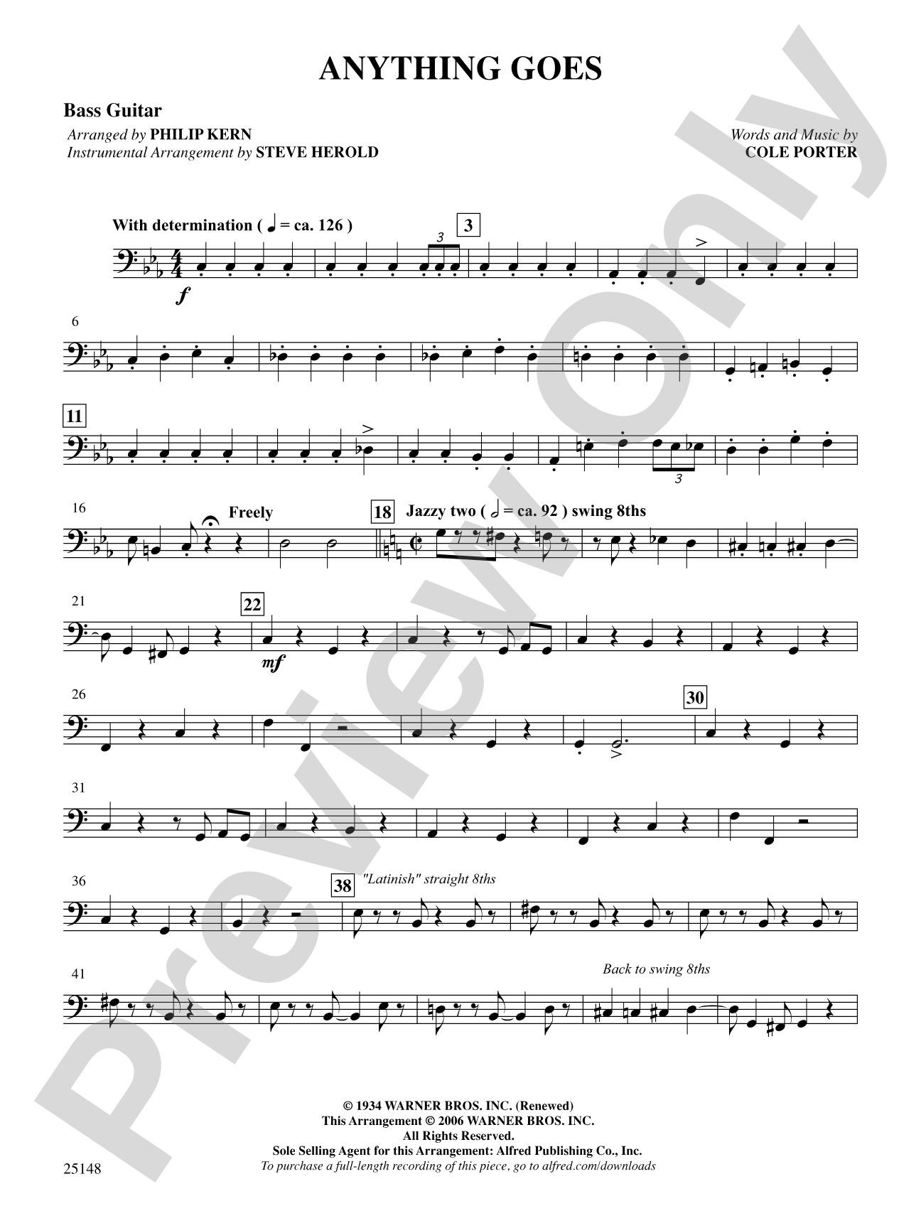 Anything Goes (from the musical Anything Goes): String Bass: Choral SoundPax