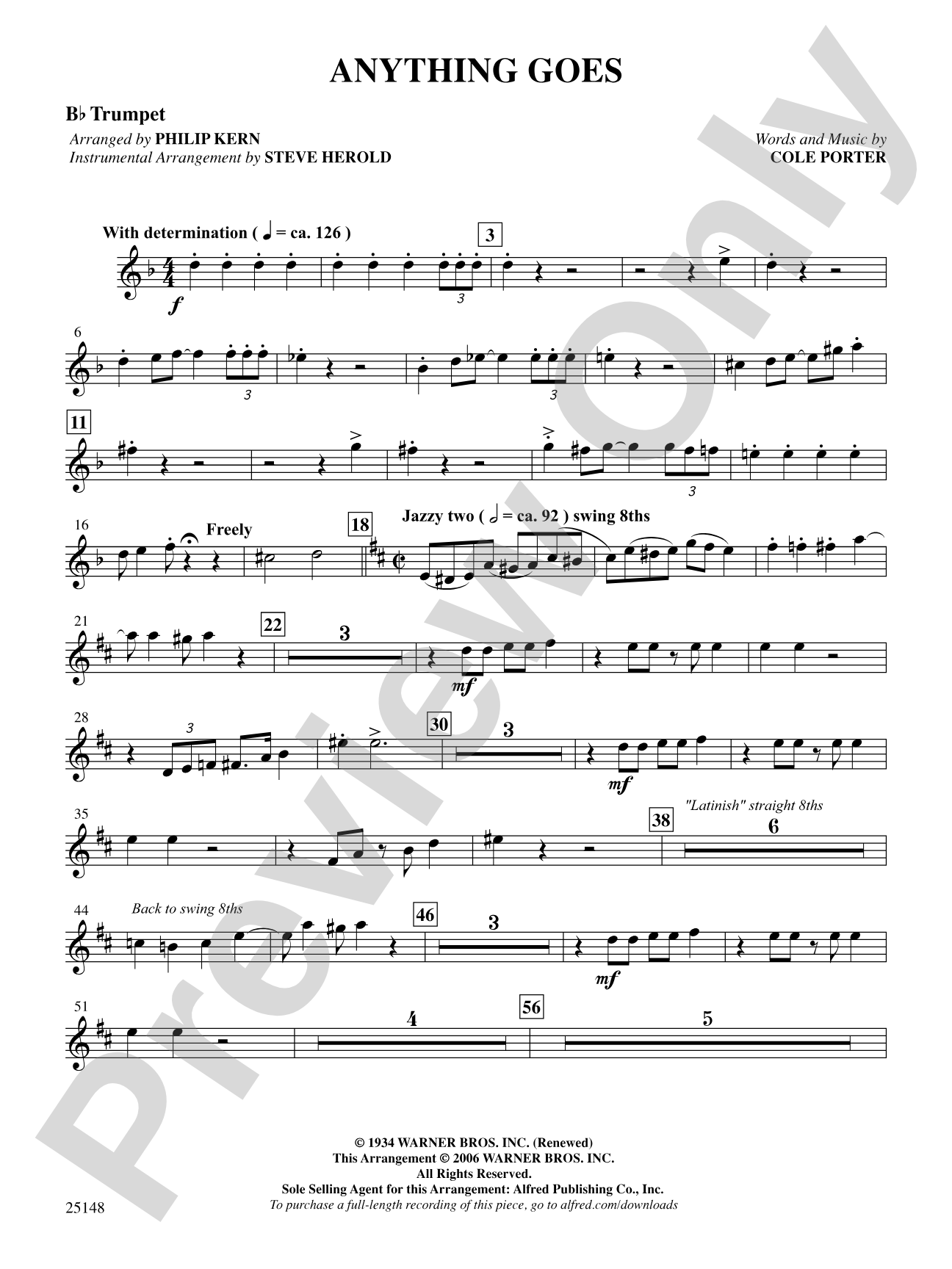 Anything Goes (from the musical Anything Goes): 1st B-flat Trumpet: Choral SoundPax