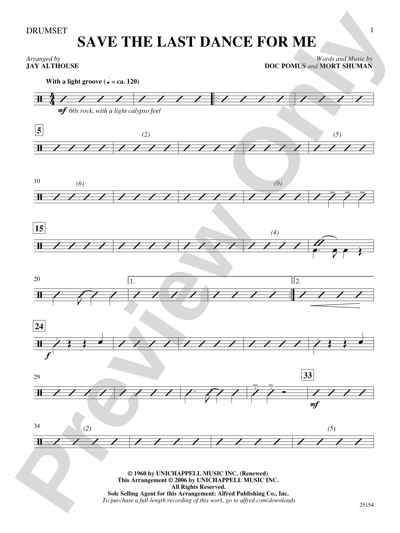 Save the Last Dance for Me: Drums: Choral SoundPax