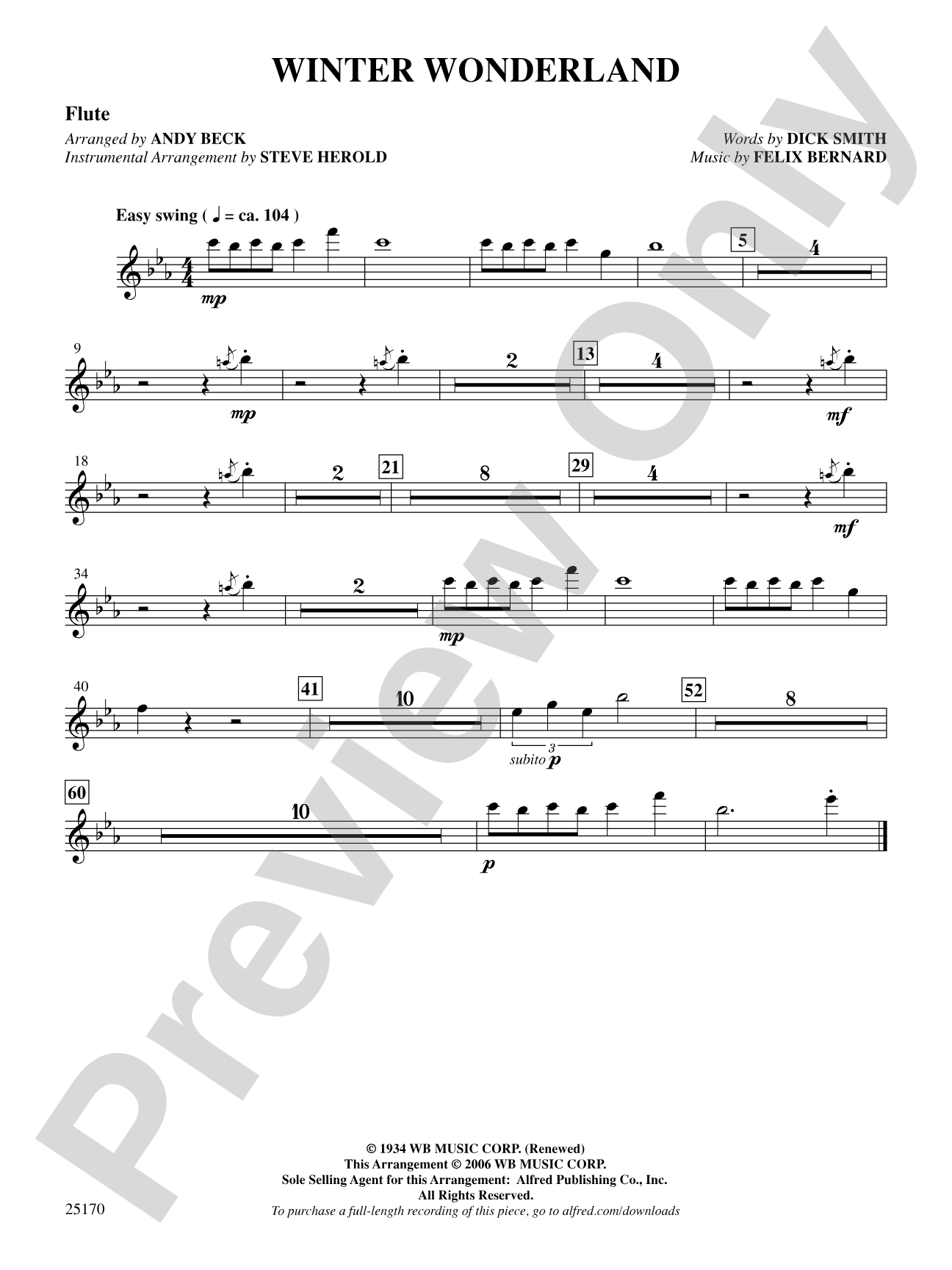 Winter Wonderland: Flute: Choral SoundPax