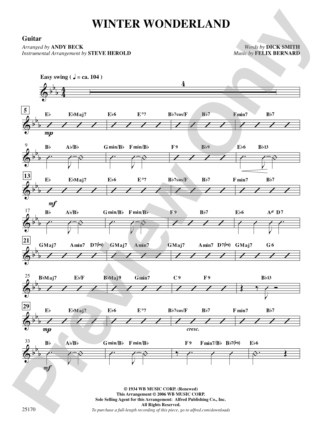 Winter Wonderland: Guitar: Choral SoundPax
