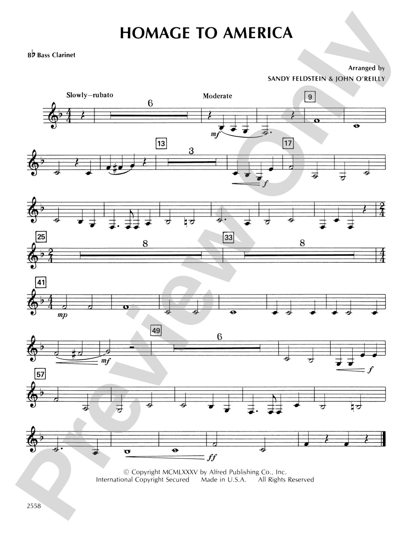 Homage to America: B-flat Bass Clarinet