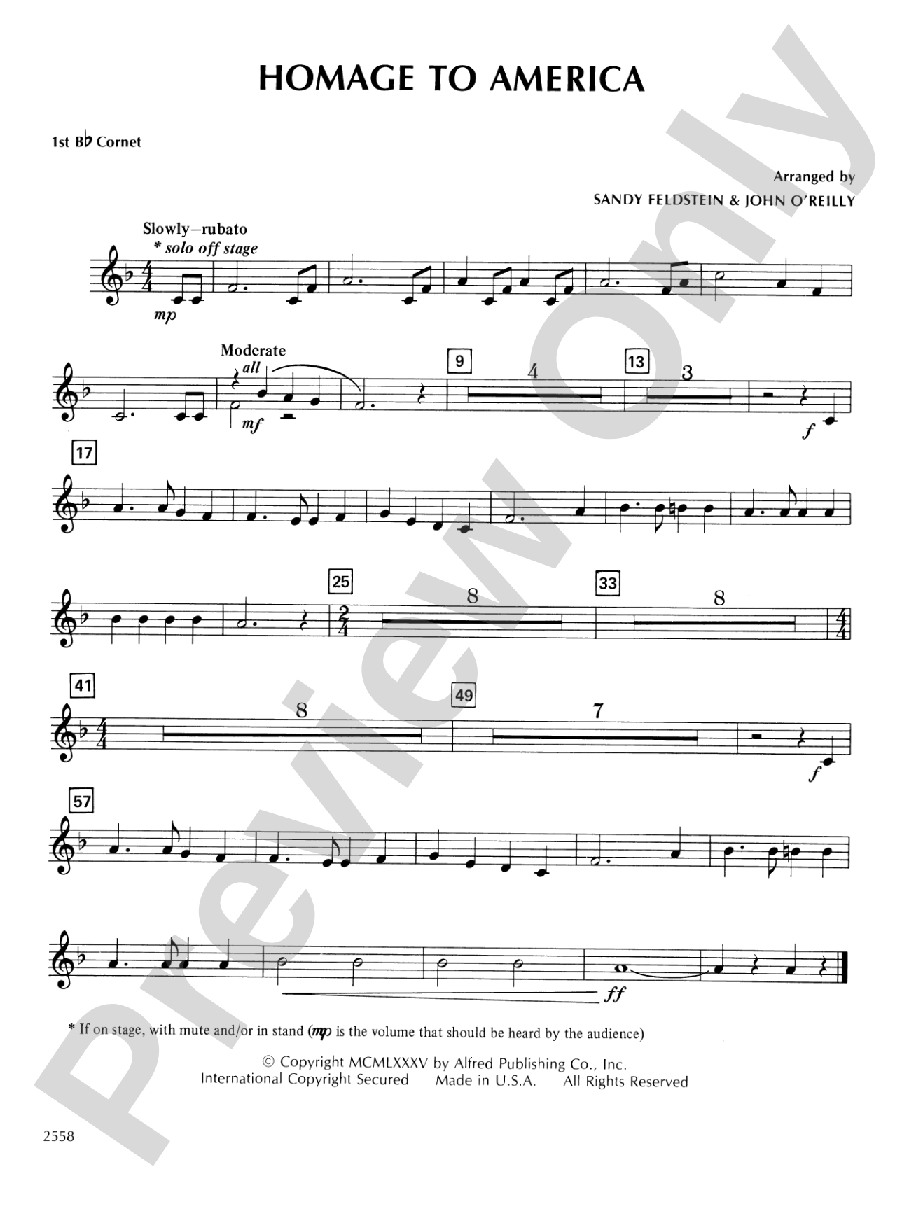 Homage to America: 1st B-flat Cornet