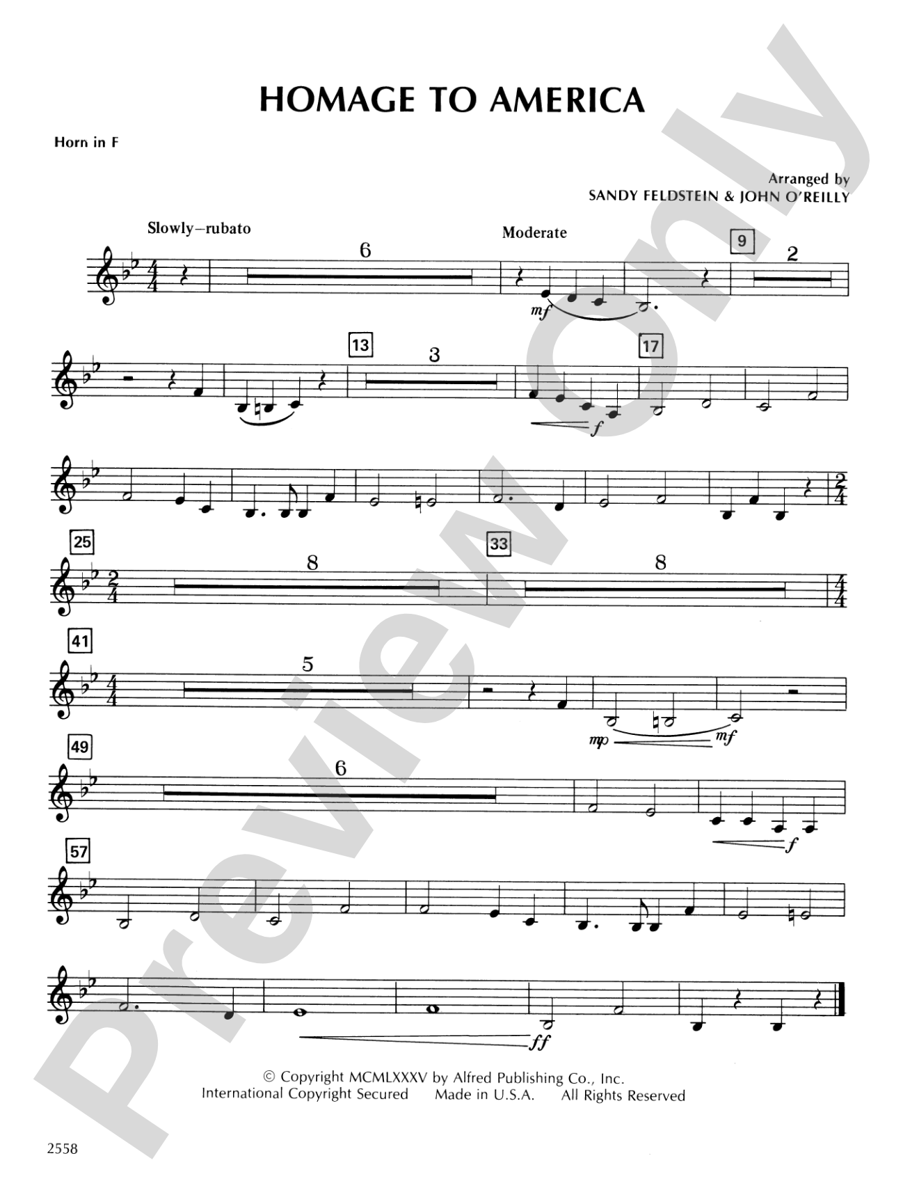 Homage to America: 1st F Horn