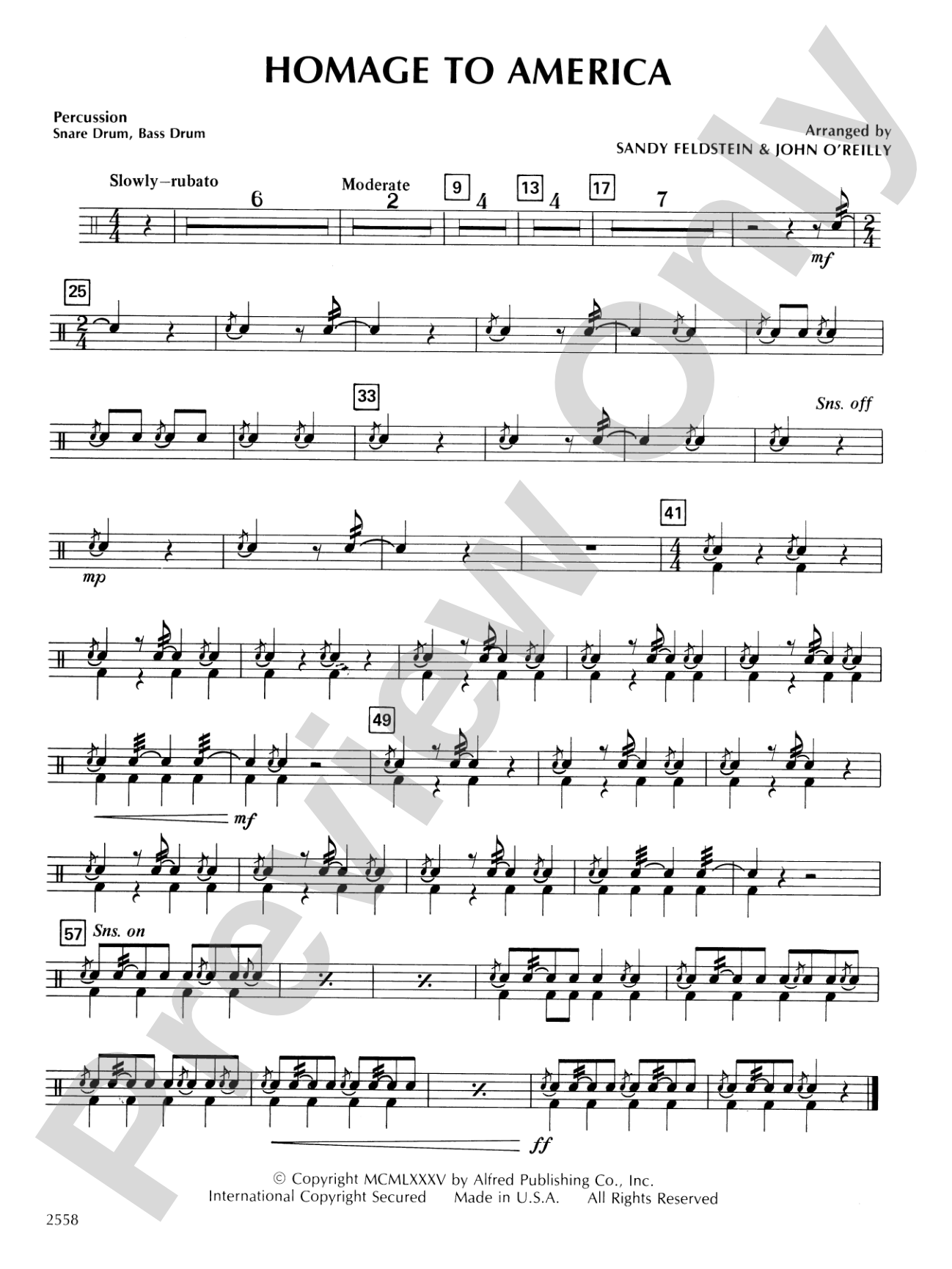 Homage to America: 1st Percussion
