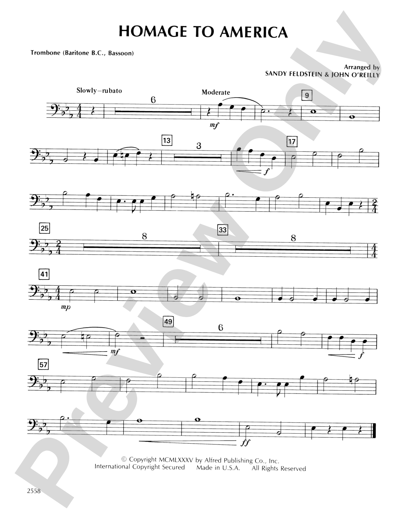 Homage to America: 1st Trombone